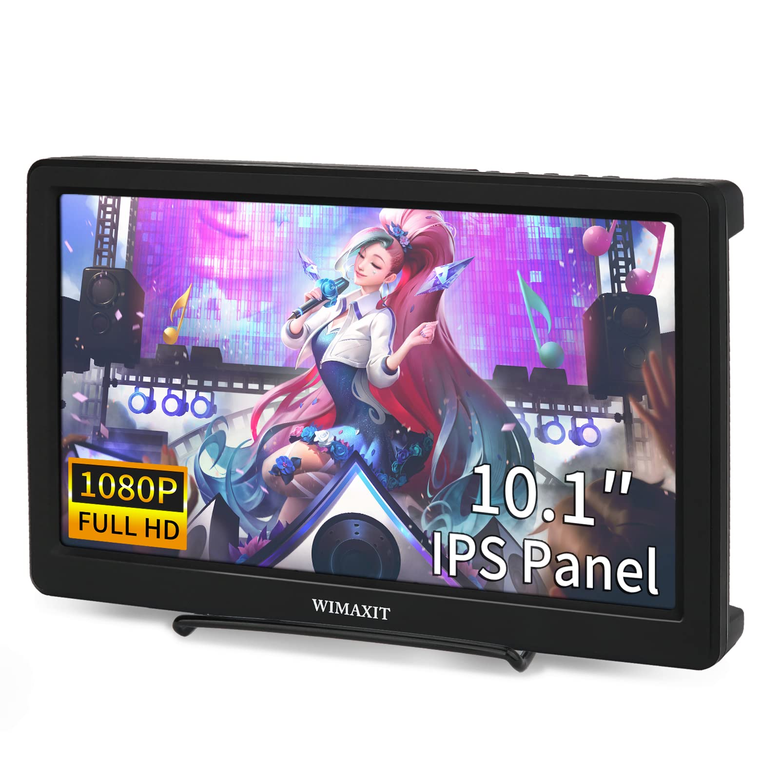 WIMAXIT 10.1 Inch Portable Monitor - Full HD 1920x1080 IPS Screen with HDMI & VGA Ports - Ultra Slim External Display for Laptop, PC, Gaming Console, CCTV Surveillance & Camera Monitoring - Perfect for Work, Travel & Mobile Entertainment