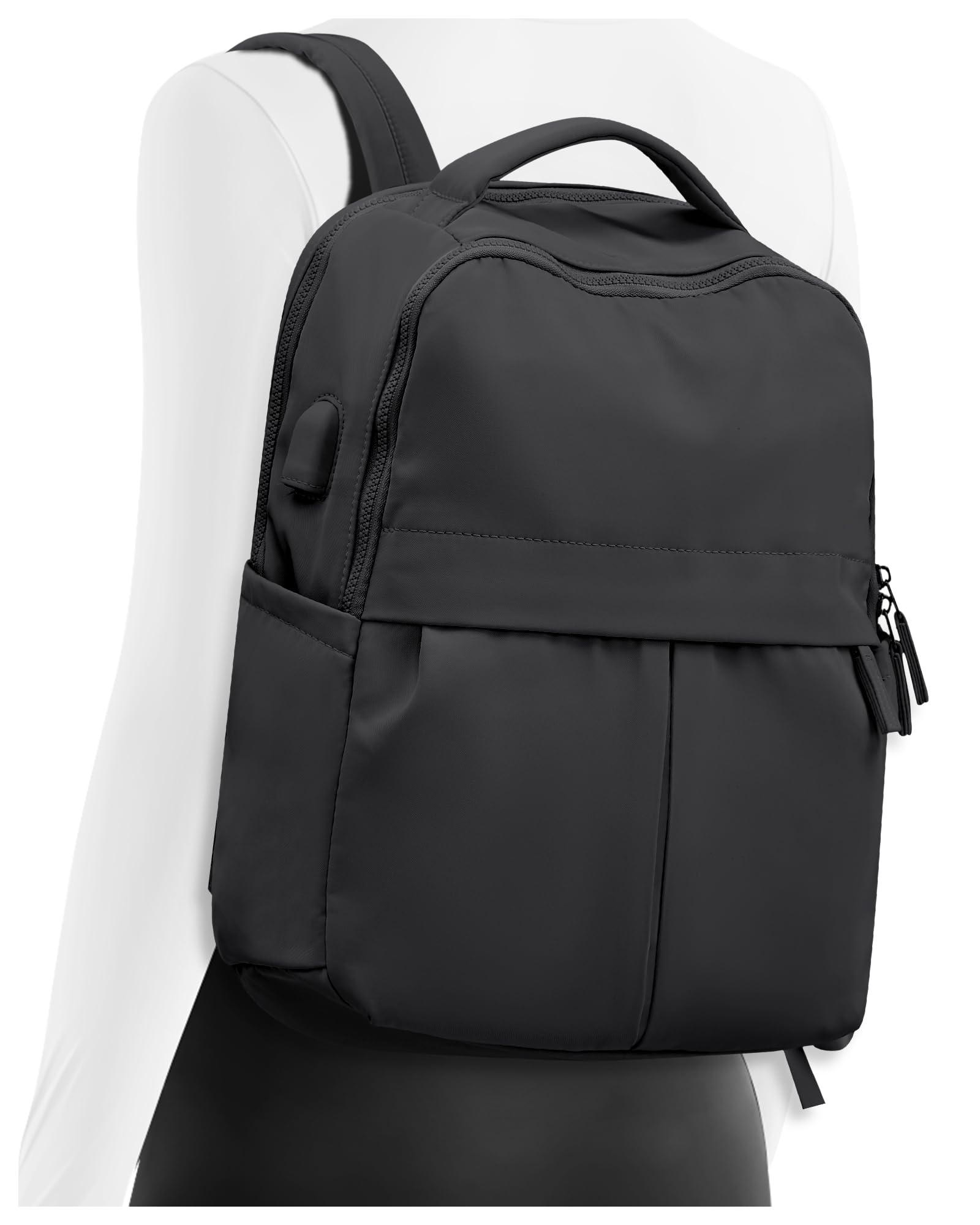 Large Black Travel Backpack for Women & Men - Waterproof Laptop Backpack for Airplane Carry On, College, Gym & Work - Durable Multi-Purpose Backpack for Travel, Commuting & Outdoor Adventures