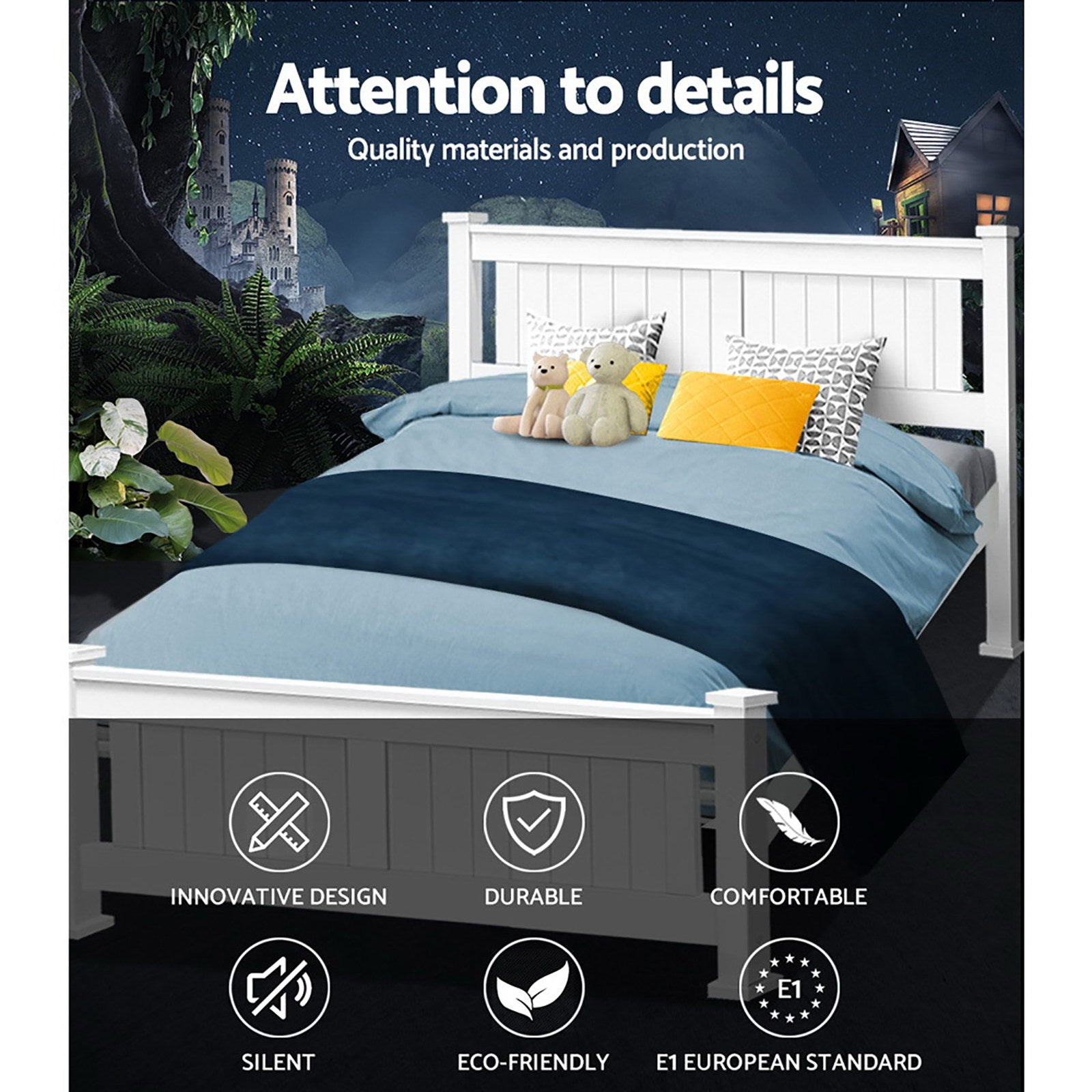 Stylish Cottesloe White Wooden Queen Size Bed Frame - Perfect for Modern Bedrooms & Guest Rooms