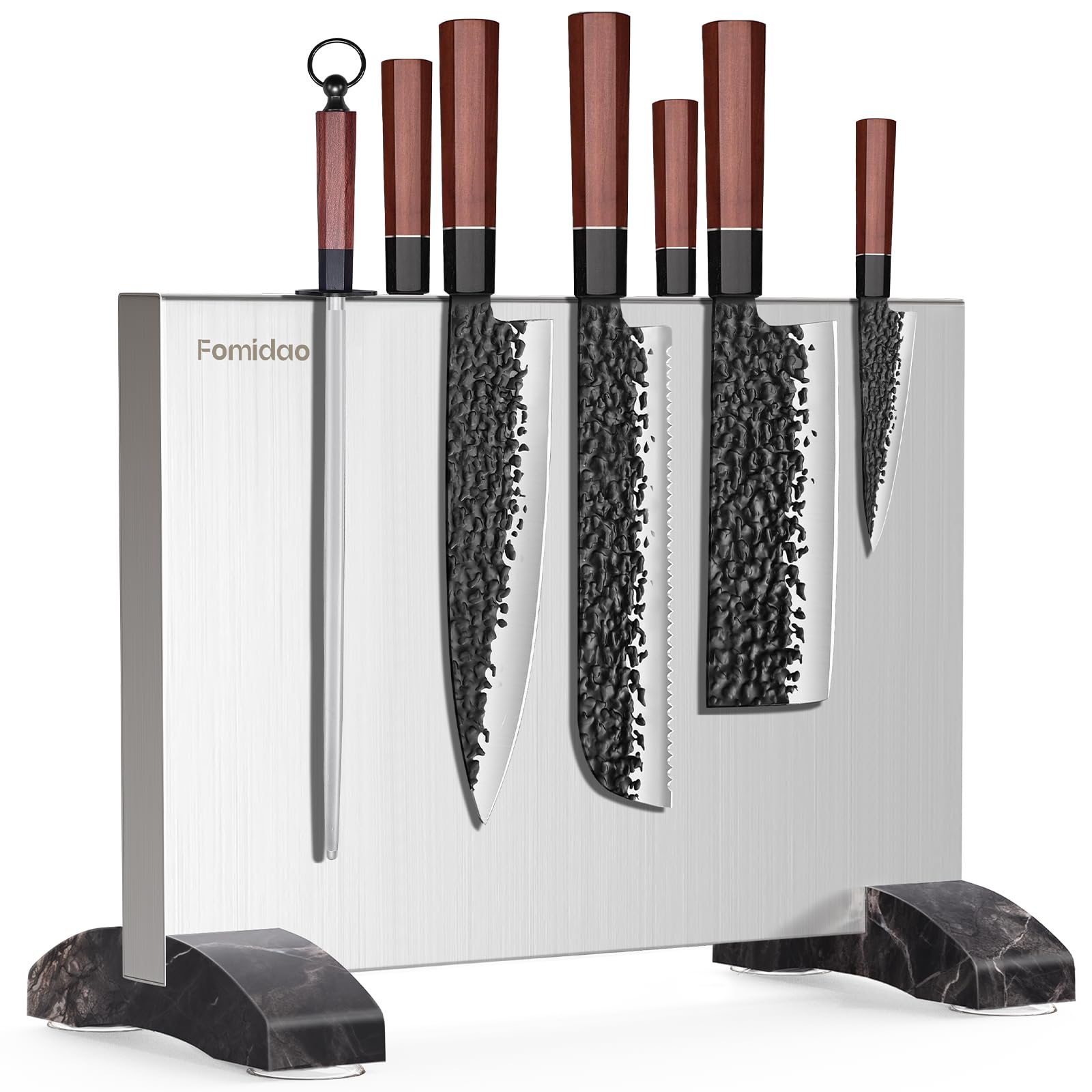 Stainless Steel Magnetic Knife Holder - Double Sided Knife Block & Countertop Knife Rack Strip for Kitchen Organization | Perfect for Chefs, Home Cooks & Kitchen Counter Storage