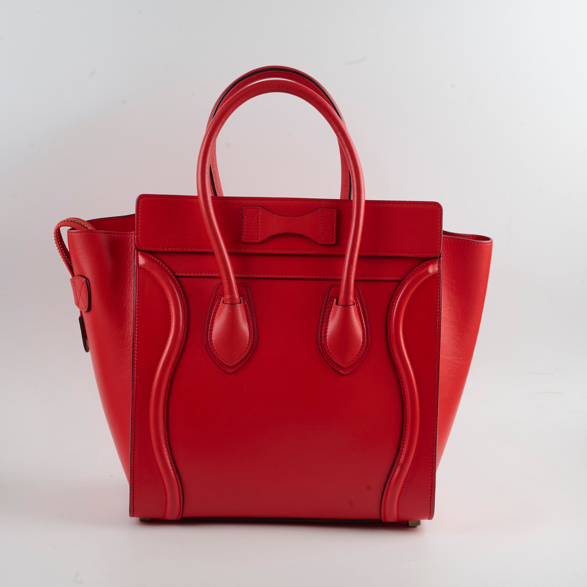 Celine Luggage Micro Handbag in Red | Genuine Leather Crossbody Bag for Women | Perfect for Work, Travel & Everyday Use
