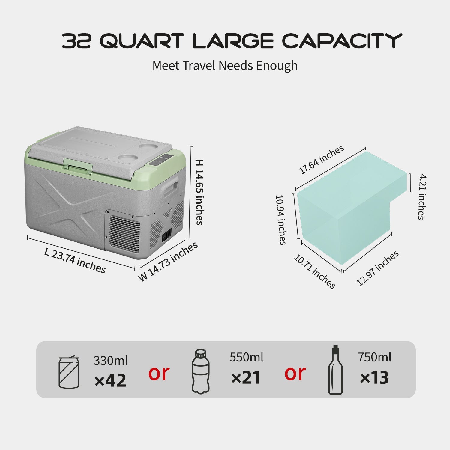 Alpicool X30 12V Portable Car Refrigerator Freezer - Compact Mini Fridge for Road Trips, Camping & Tailgating | 30 Quart Electric Cooler for Truck, RV, Boat & Outdoor Adventures