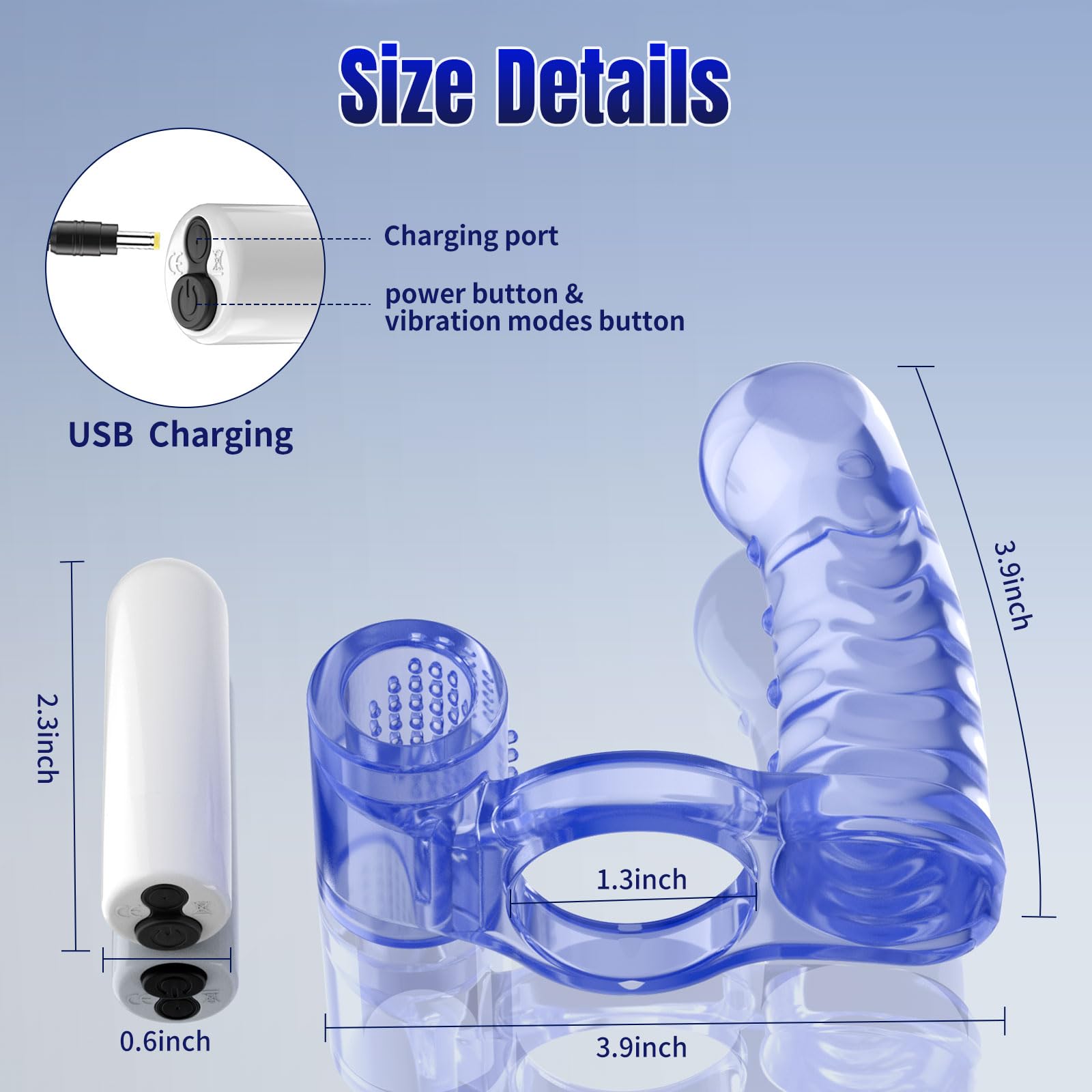 IMOTANI Double Penetration Cock Ring with Mini Bullet Vibrator - Anal Dildo Butt Plug & Prostate Massager for Men - Strap-On Adult Sex Toys for Couples Play and Solo Pleasure