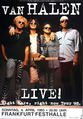Van Halen LIVE 1993 Concert Poster - Vintage Rock Band Wall Art Decor for Music Fans, Bedroom & Man Cave