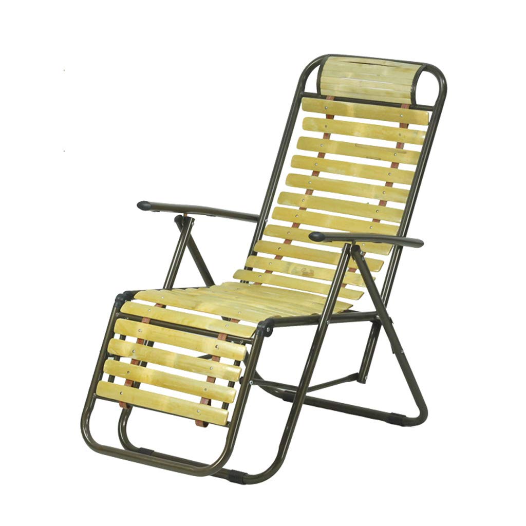XINGPING Reclining Folding Chair - Adjustable Lounge Chair for Office, Beach, Patio & Home Relaxation | Bamboo Frame Sun Lounger with Comfortable Cushion | Perfect for Nap, Reading & Outdoor Leisure (Bamboo Piece Color)