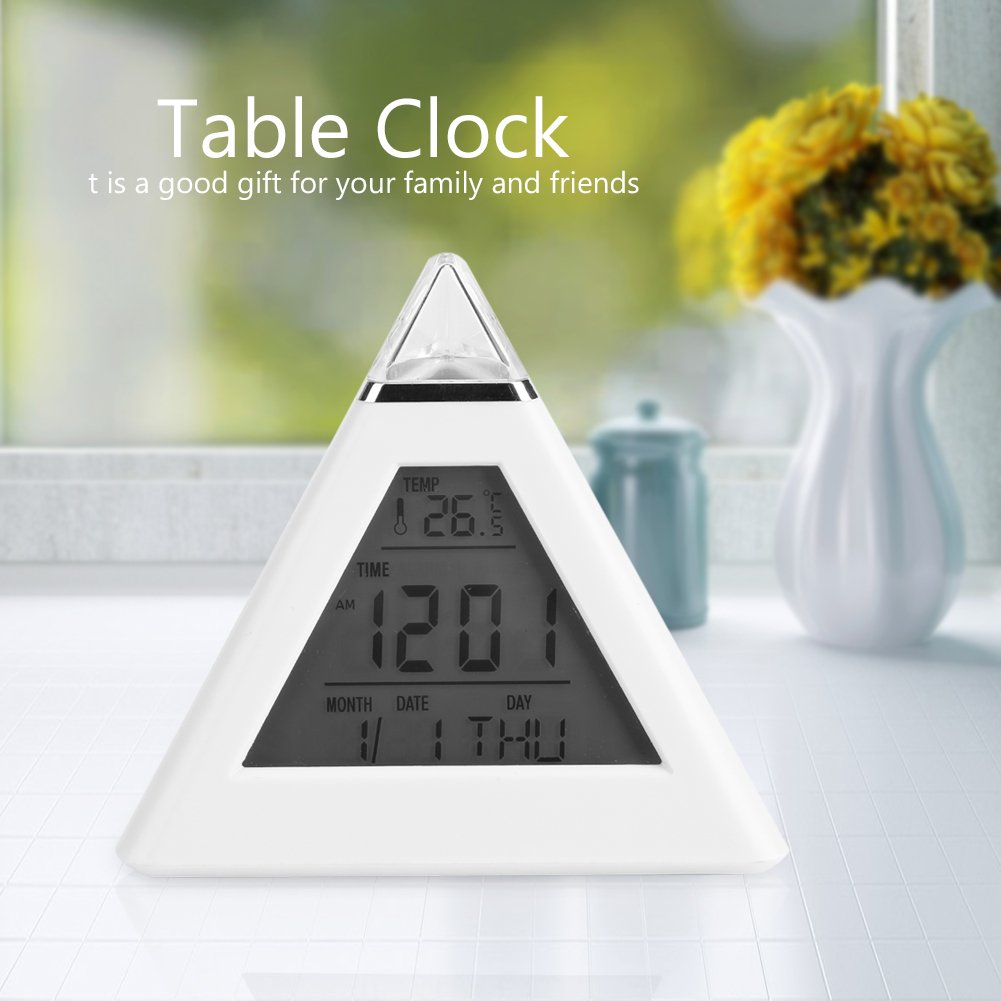 Germerse LED Digital Alarm Clock with Thermometer & Color Changing Night Light - Perfect for Bedroom, Office, and Travel Use