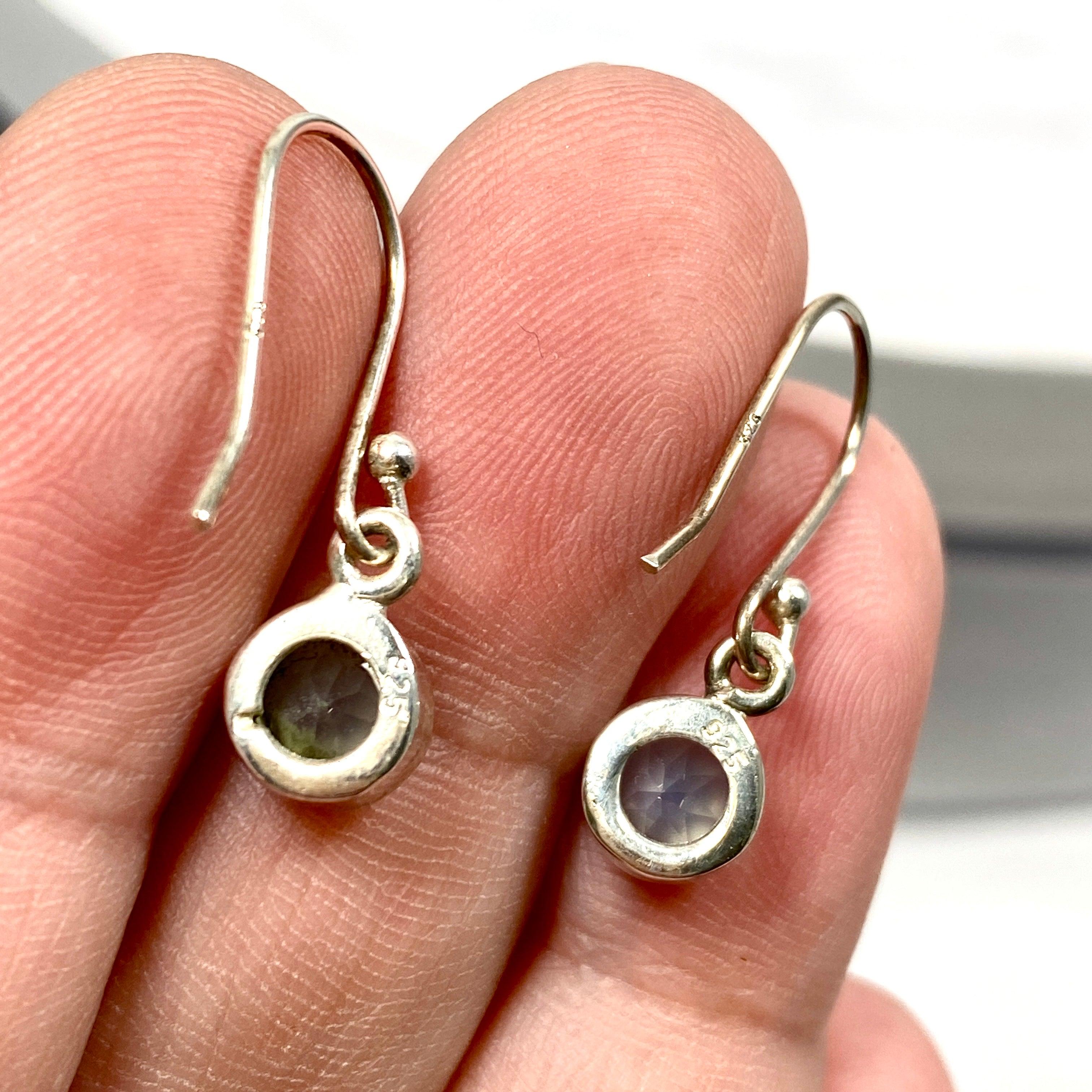 Blue Chalcedony Faceted Stud Earrings for Women - Dainty Round Gemstone Jewelry for Everyday Wear & Special Occasions