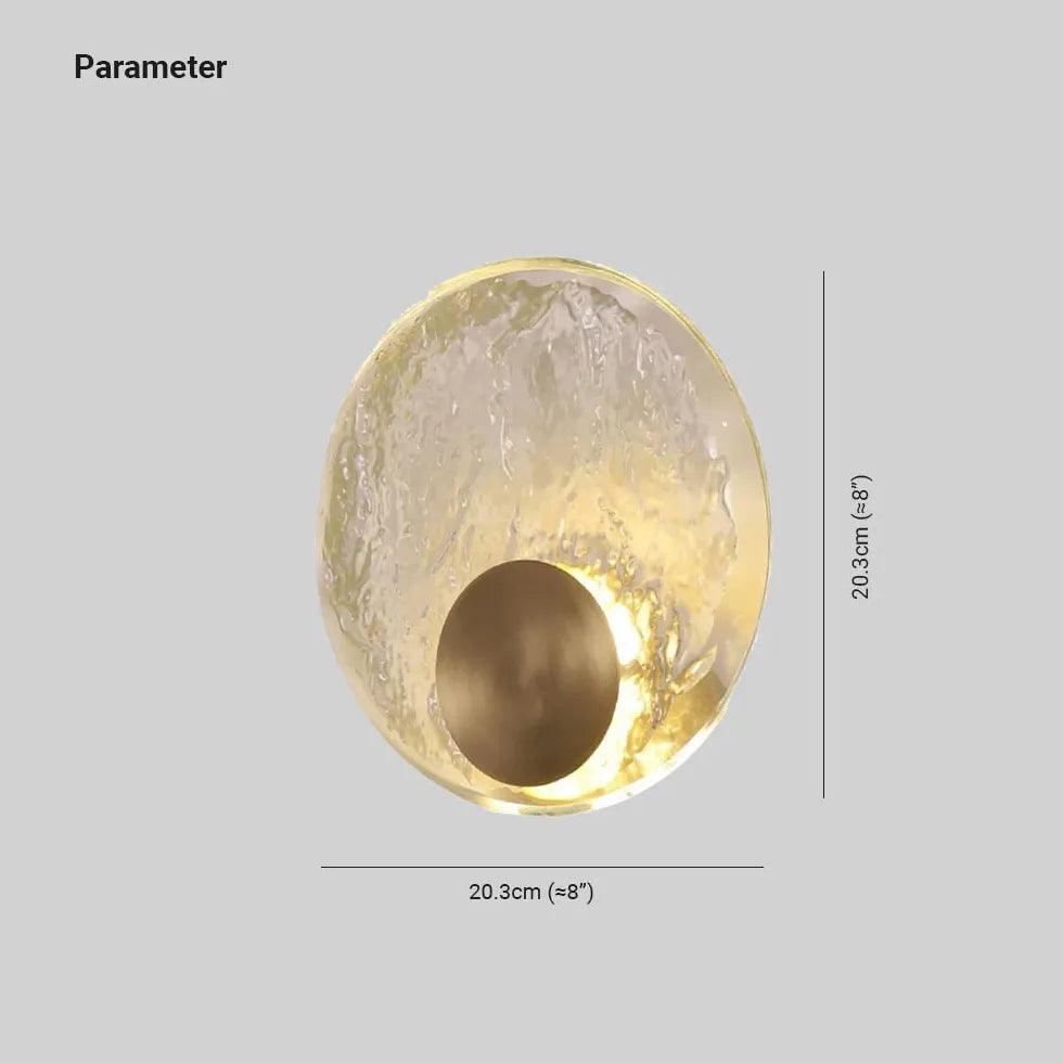Ripple Crystal Round Gold Wall Lights - Elegant Modern Sconces for Living Room, Bedroom, and Hallway Lighting