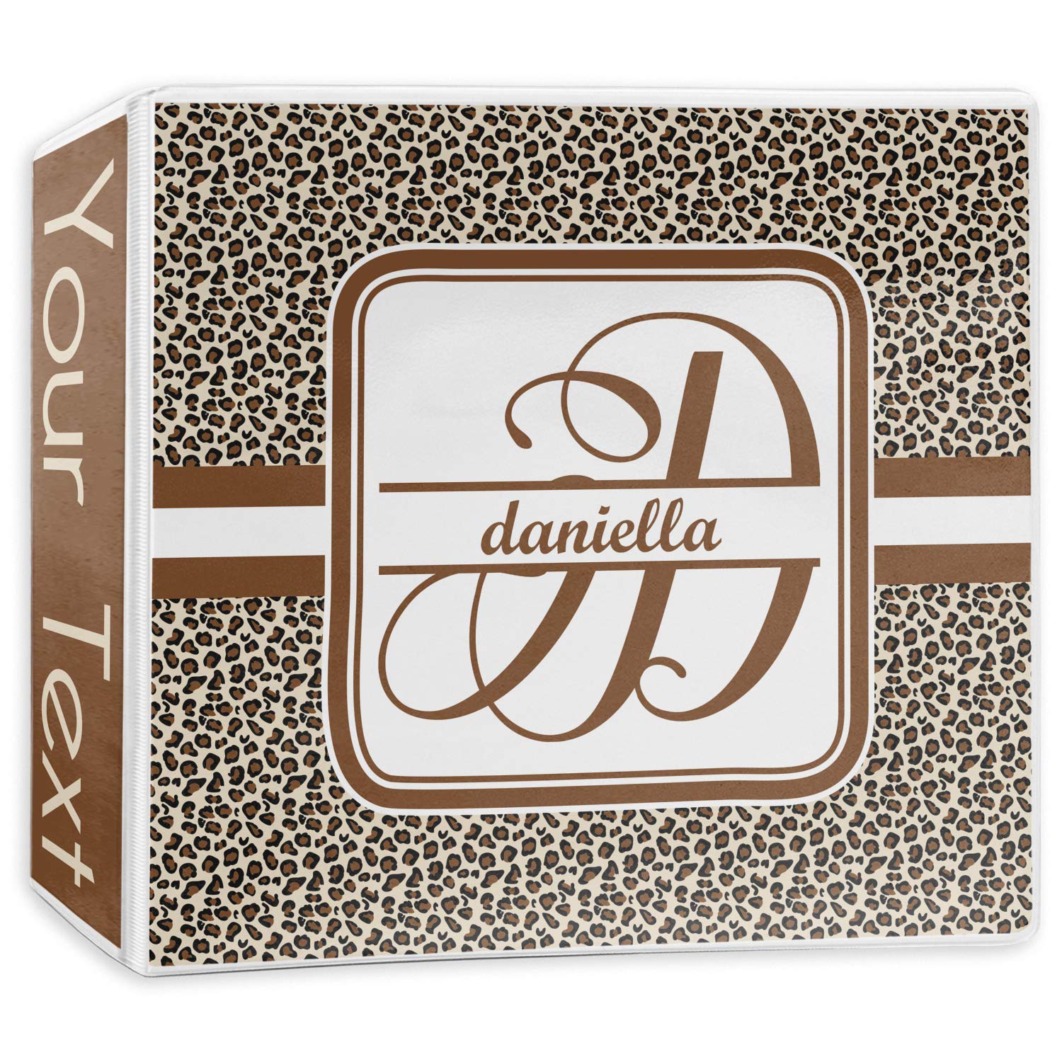 Personalized Leopard Print 3-Ring Binder - 3 Inch, A4 Size, Durable School & Office Supplies for Organizing Documents, Perfect for Students & Professionals