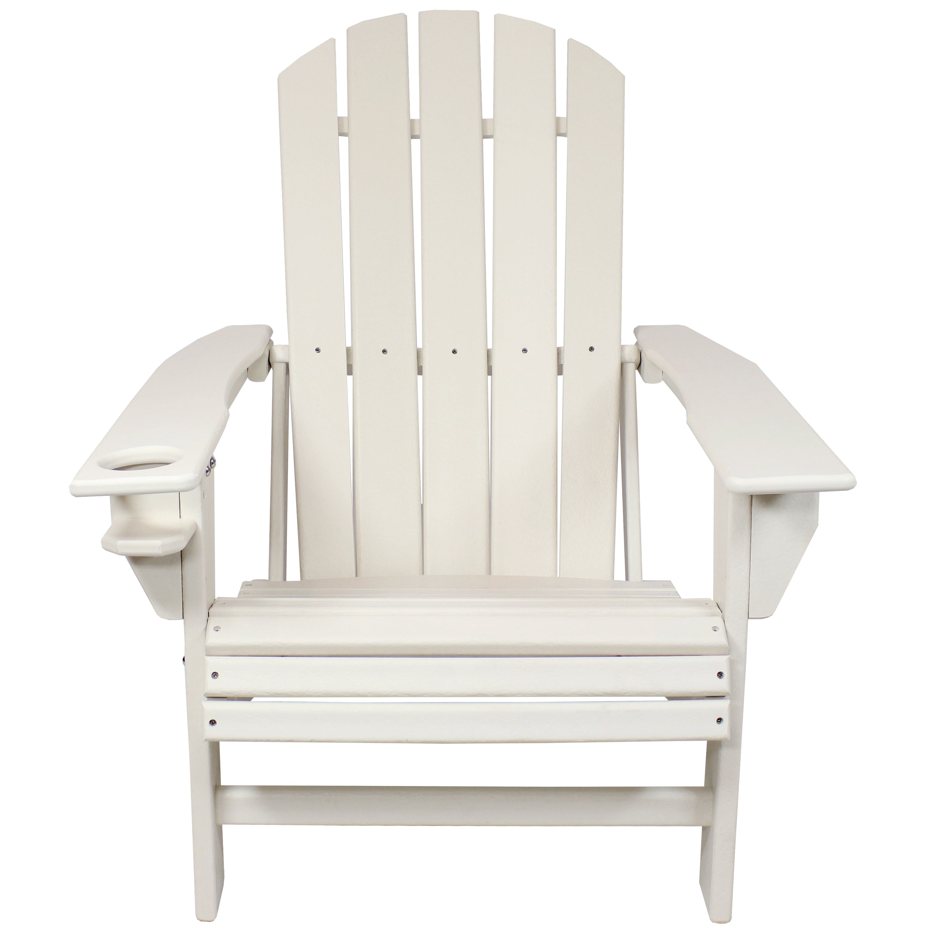 Durable All-Weather Lake Style Adirondack Chair with Cup Holder - Perfect for Outdoor Patio, Garden, Beach & Poolside Relaxation
