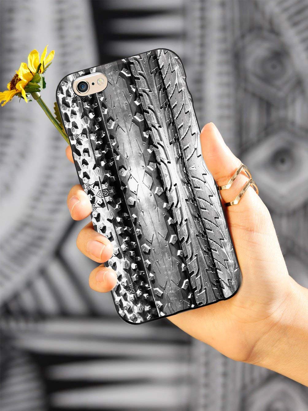 3D Textured Protective Phone Case for Apple iPhone 7 Plus - Inspired Bicycle Tire Tread Design - Shockproof & Anti-Slip Cover - Perfect for Outdoor Activities, Cycling & Daily Use