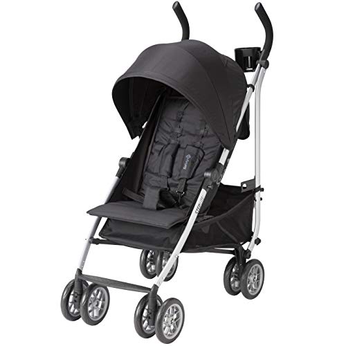Safety 1st Step Lite Compact Stroller - Ultra Lightweight 15lbs Aluminum Frame Stroller with Easy Carry Handle | Perfect for Travel, Shopping & Everyday Use (Black)