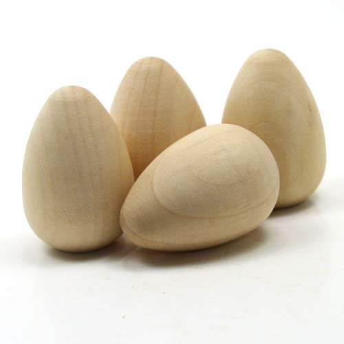 MyLittleWoodShop - Unfinished Wooden Eggs - Pack of 6 - 7/8