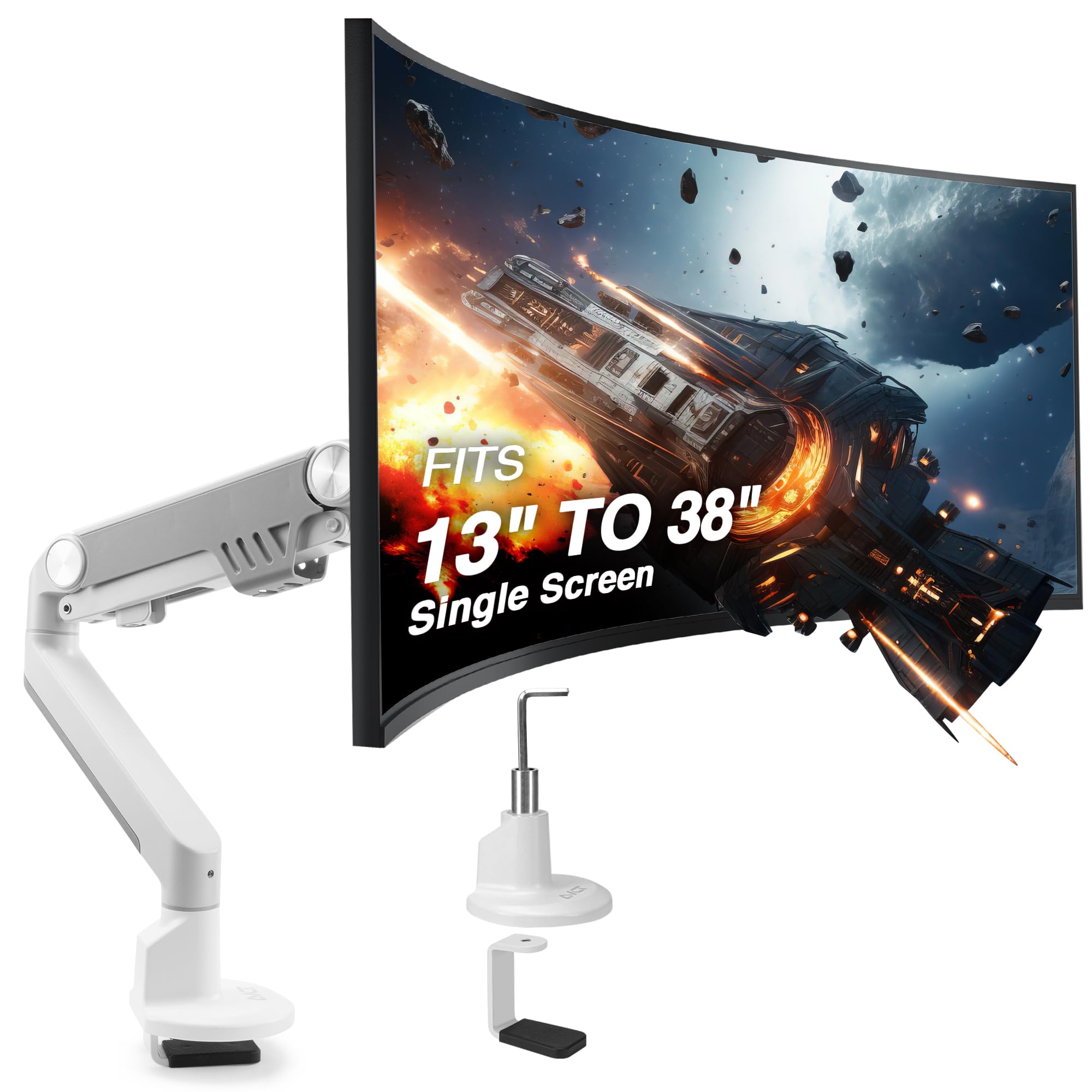 AVLT Adjustable Single Monitor Arm Desk Mount for 13