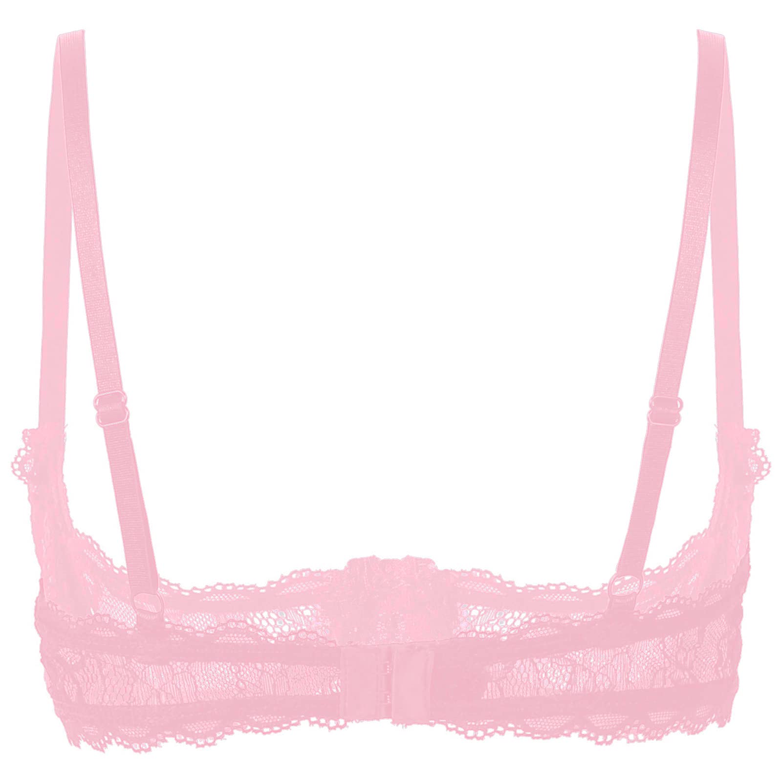 Women's Mesh Sheer Lace Bralette - 1/4 Cup Push Up Underwire Shelf Bra Top for Comfort & Support | Perfect for Layering, Casual Wear & Intimate Occasions