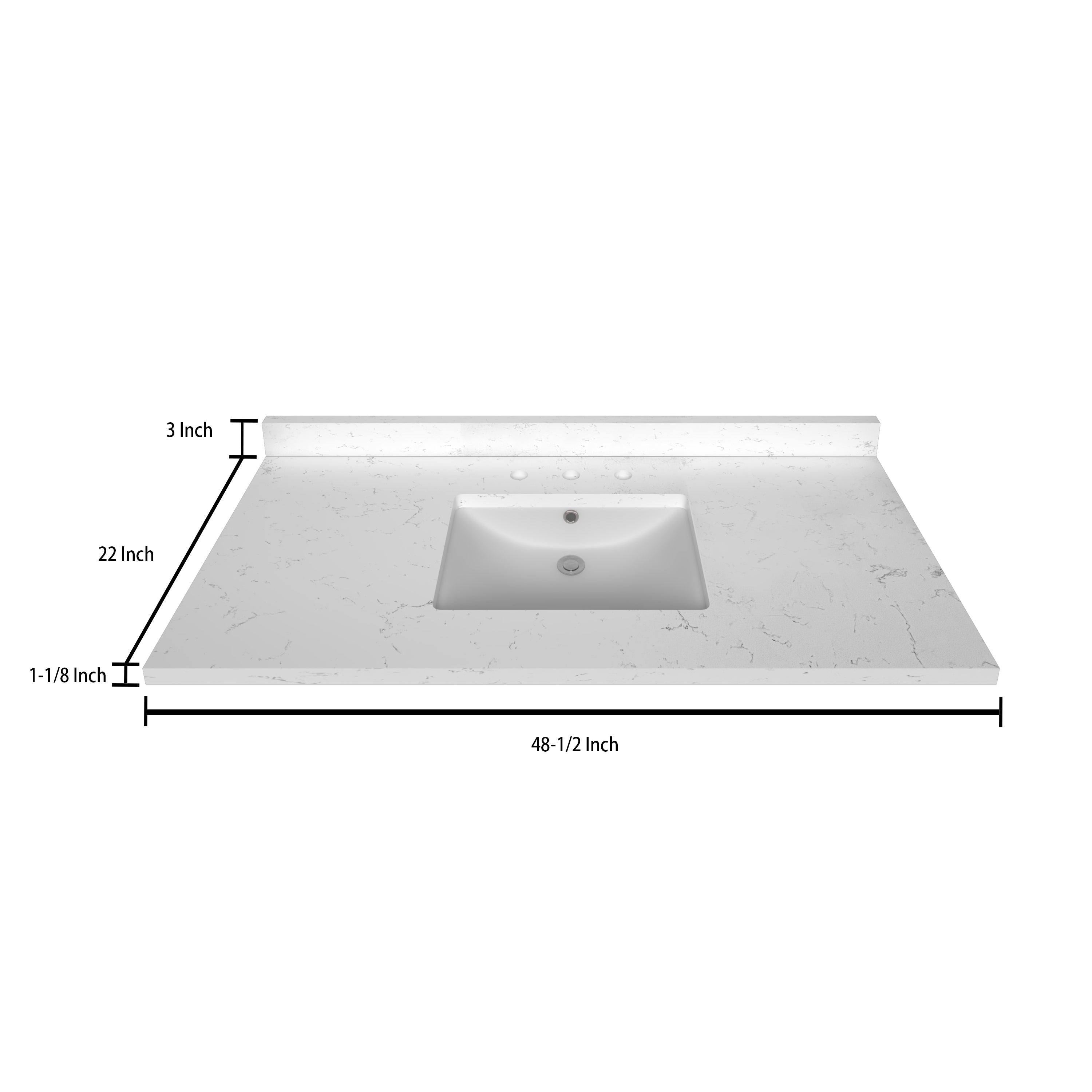 Premium Carrara White Quartz Countertop 48.5
