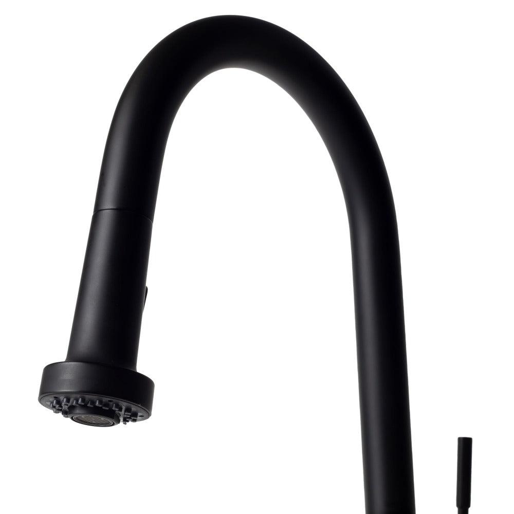 ZLINE Monet Matte Black Pull Down Single Handle Kitchen Faucet - Modern High Arc Design for Easy Cleaning | Perfect for Farmhouse, Commercial & Residential Kitchens (MON KF MB)