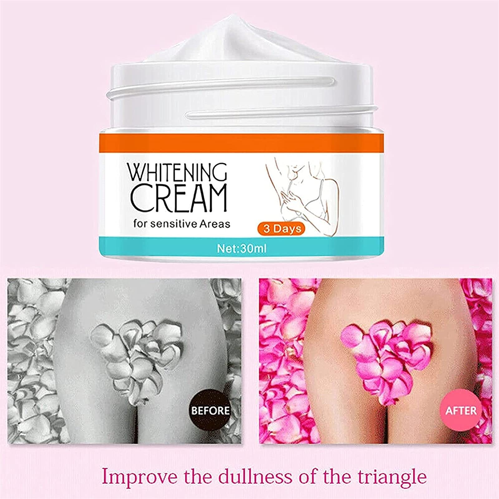 2 Pcs Whitening & Lightening Cream for Underarms, Knees, Elbows - Skin Brightening & Bleaching Treatment - Dark Spot Corrector for Smooth Even Tone - Perfect for Daily Body Care & Sensitive Areas