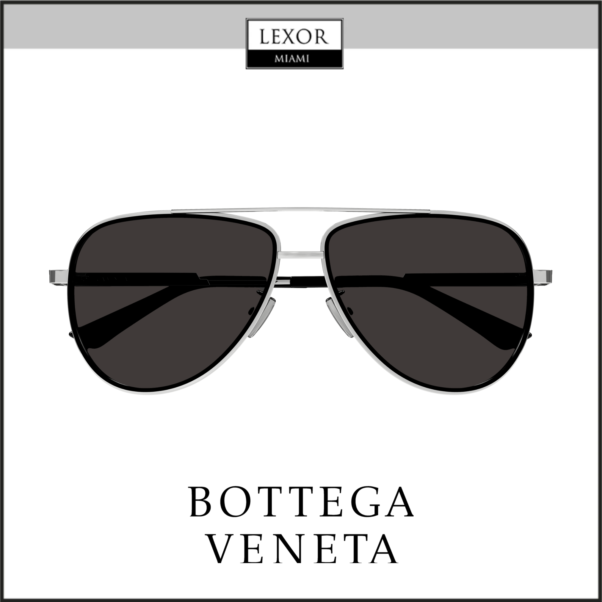 Bottega Veneta BV1240S 003 59mm Metal Frame Sunglasses for Men - Luxury Designer Shades for Driving, Travel & Outdoor Activities
