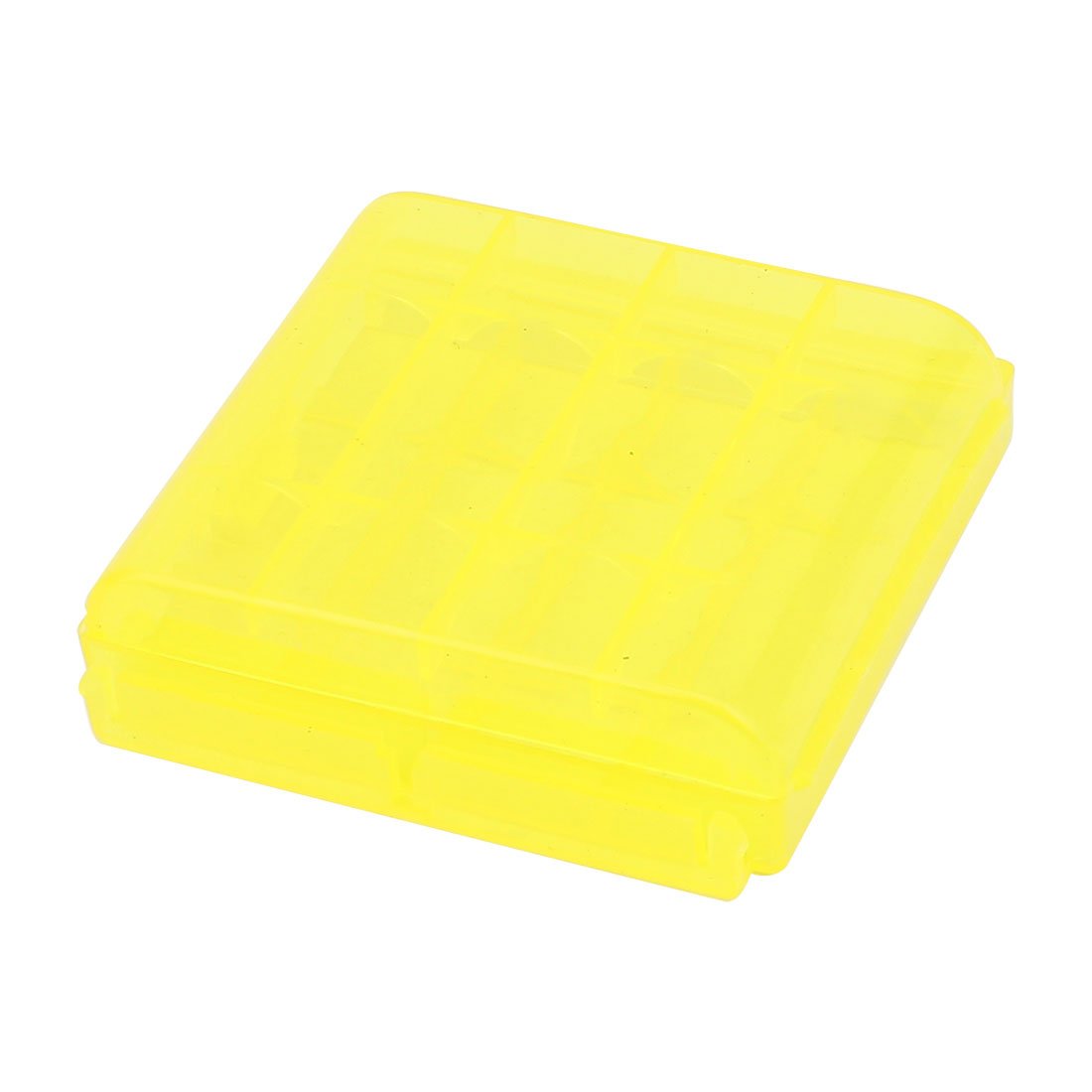 IIVVERR 8-Piece Plastic Battery Storage Case - Portable AA Battery Organizer Box for 4 x 1.5V Batteries (Yellow) - Perfect for Home, Office, Travel & Emergency Kits