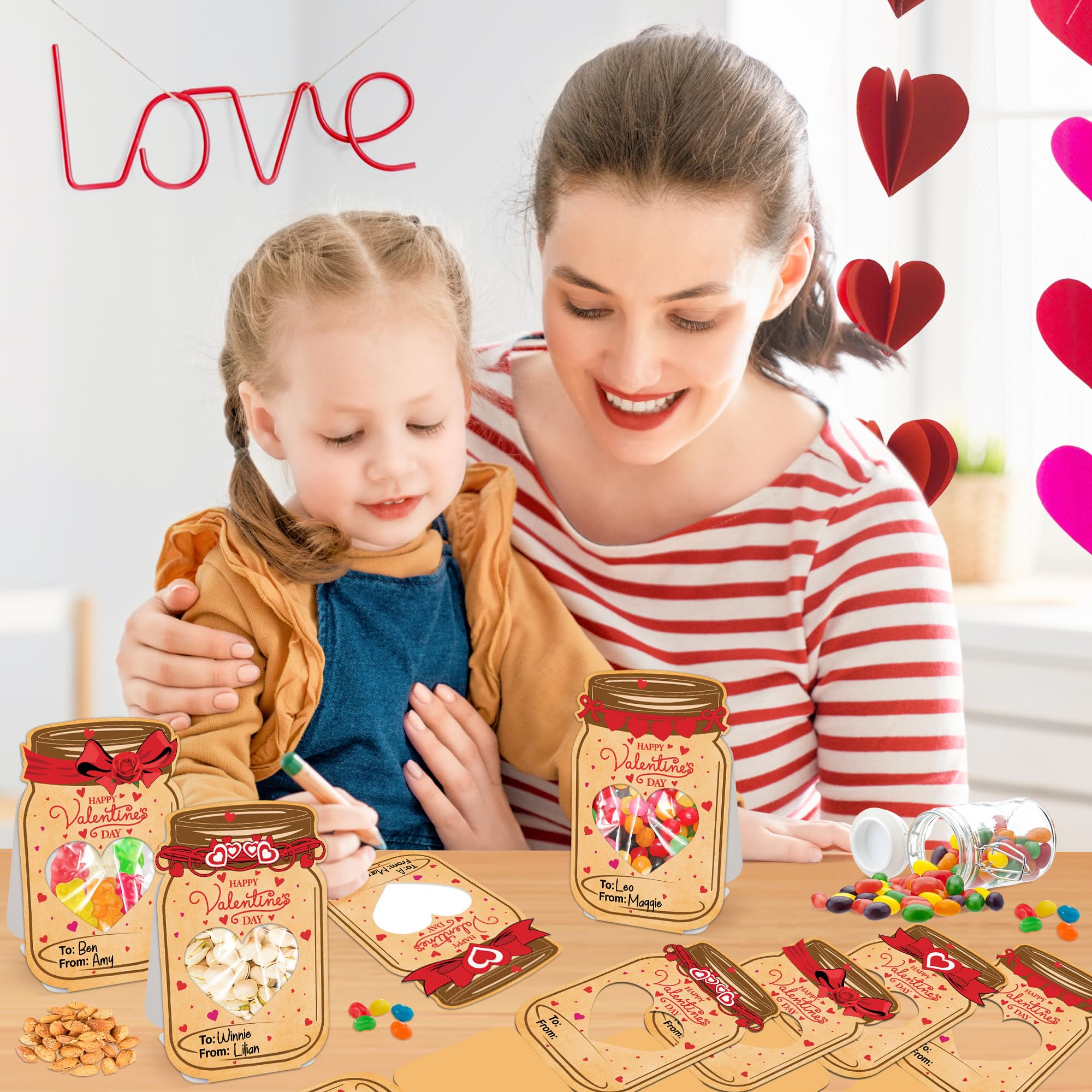 40 Pack Funny 3D Valentine's Day Cards for Kids - Classroom Exchange, School Party Favors & Prizes - Perfect for Valentine's Day Gifts and Classroom Activities (Candy Not Included)