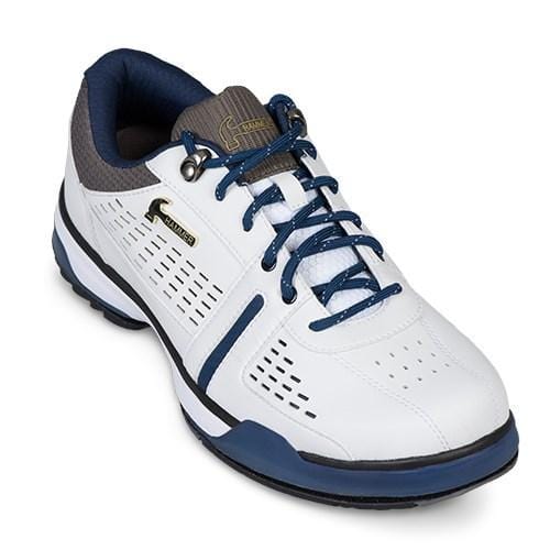 Men's Boss Bowling Shoes - White/Navy/Grey - Comfortable & Durable for League Play & Tournament Bowling