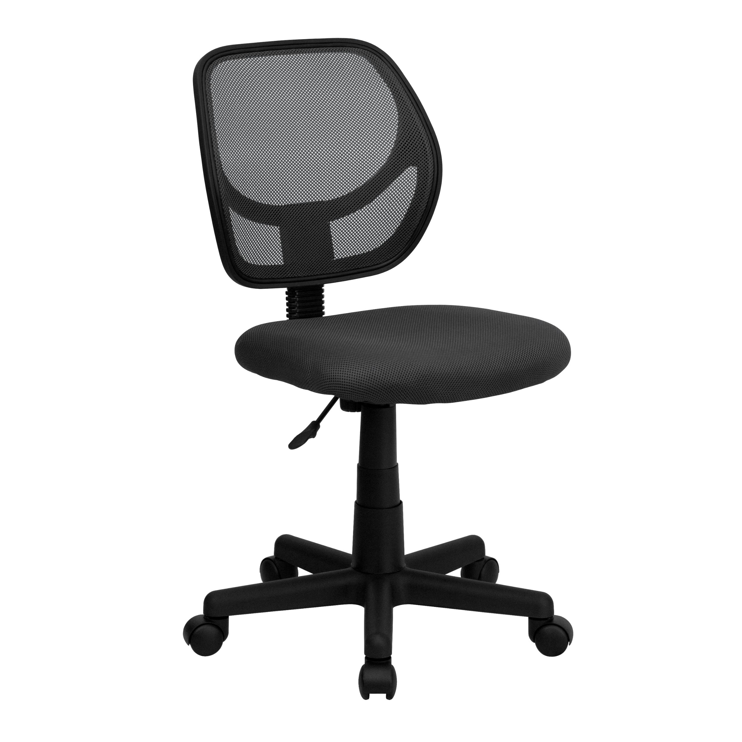 Flash Furniture Neri Low Back Gray Mesh Swivel Task Office Chair with Curved Square Back - Ergonomic Desk Chair for Home Office & Workspace - Comfortable Computer Chair for Long Hours Sitting
