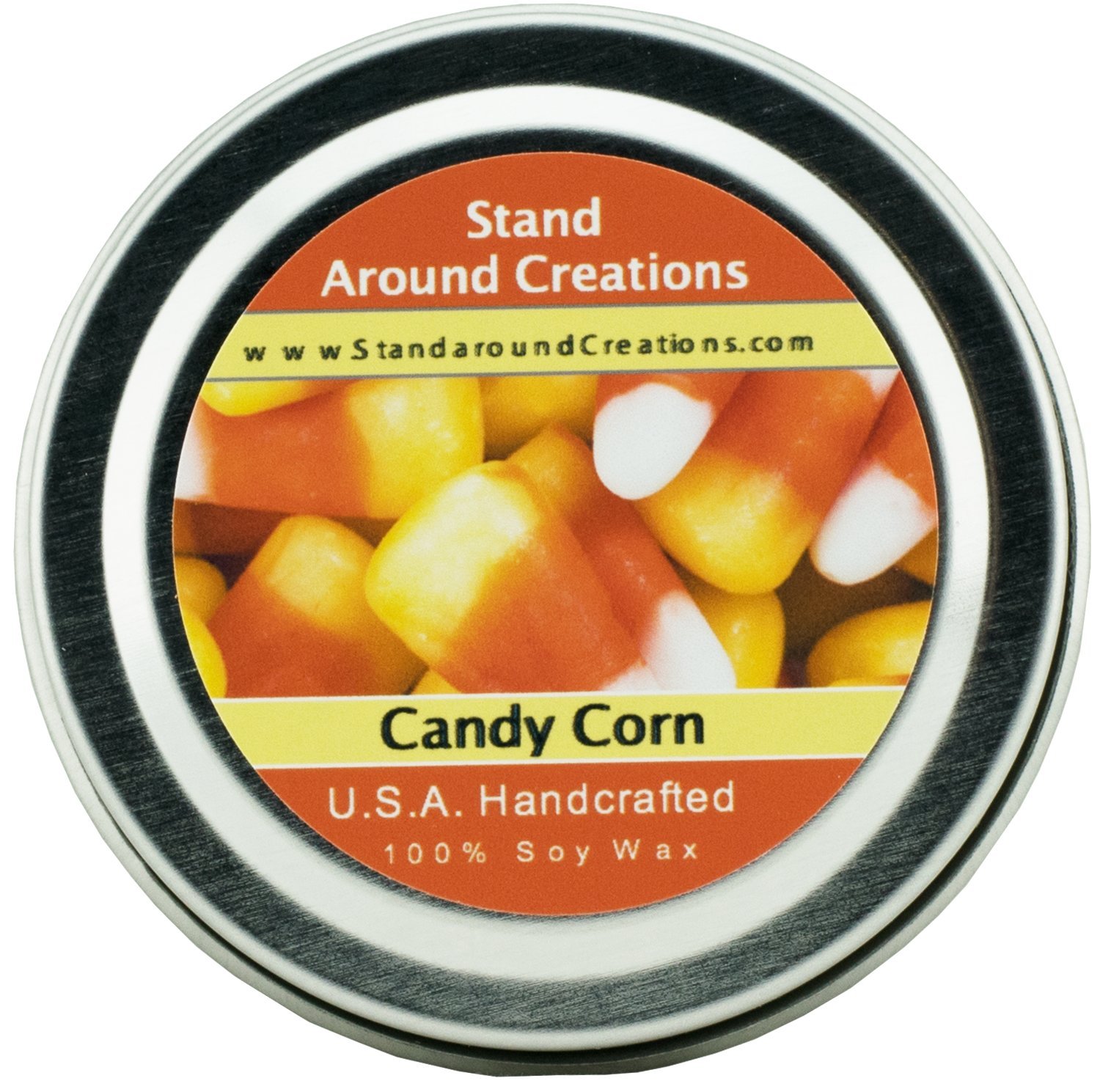 Premium 100% Natural Soy Wax Aromatherapy Candle - 2oz Tin - Warm Vanilla Candy Corn Scent with Buttery Almond Notes | Relaxation, Home Decor, Gift Idea