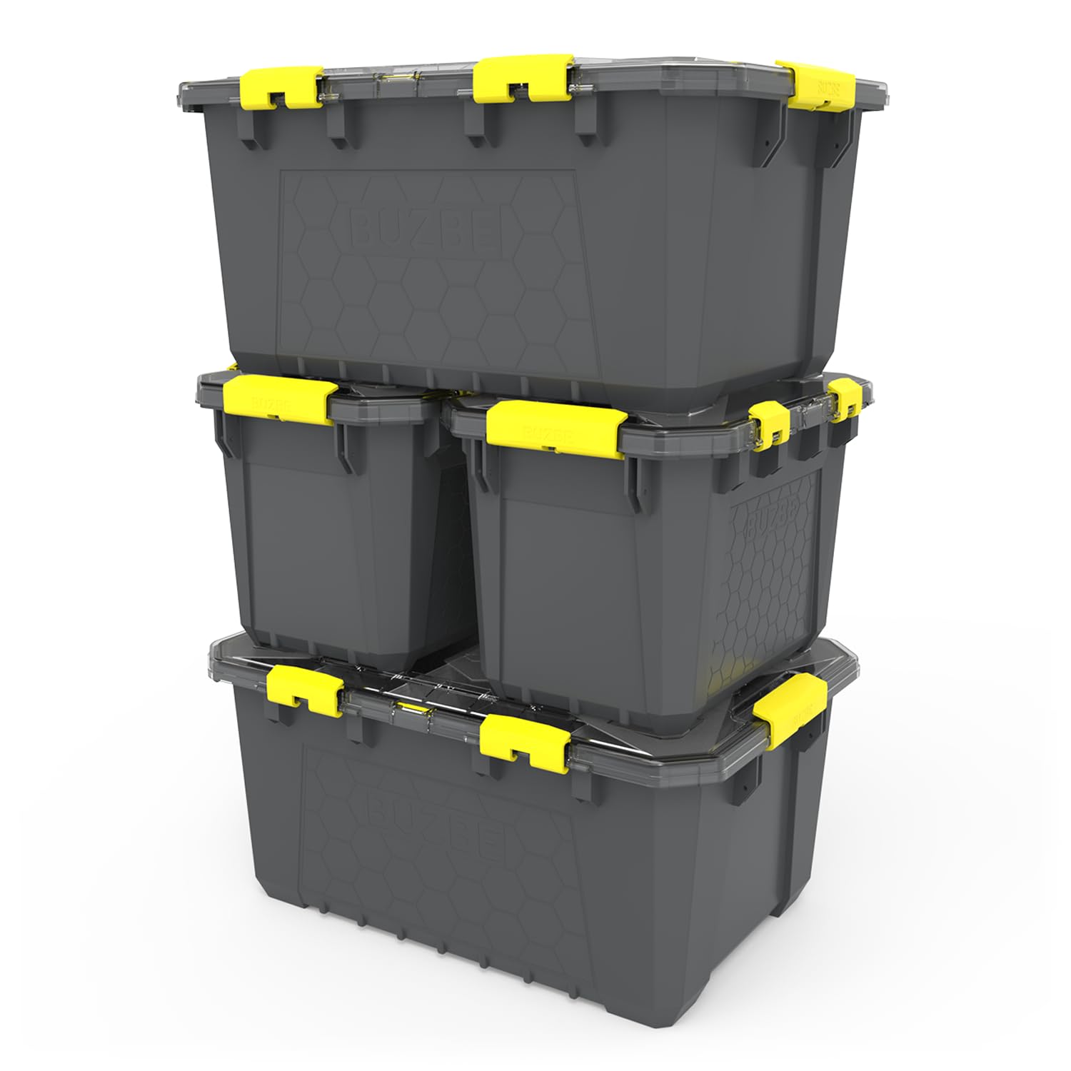 BUZBE Hive 13 Modular Gear Case - Waterproof & Airtight Stackable Storage Bin with Adjustable Dividers | Perfect for Camping, Hunting, Fishing Gear Organization & Outdoor Equipment Storage
