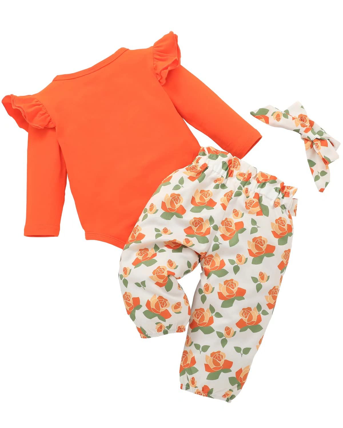 BINPAW Newborn Baby Girl Clothes - Floral Outfit Set for 0-3 Months | Soft Cotton Infant Romper & Hat | Perfect for Photoshoots, Baby Showers & Special Occasions