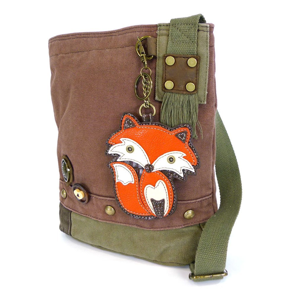 Chala Handbags Women's Patchwork Crossbody Bag - Canvas Messenger Purse with Faux Leather Animal Coin Pouch | Stylish Boho Shoulder Bag for Daily Use, Travel & Shopping