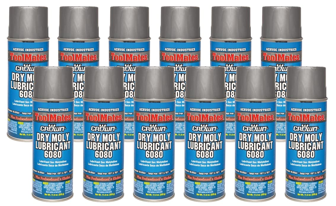 Dry Moly Lubricant Spray - 12 Pack (16 oz Cans) | Long-Lasting Friction Reduction | Ideal for Automotive, Industrial & Household Use