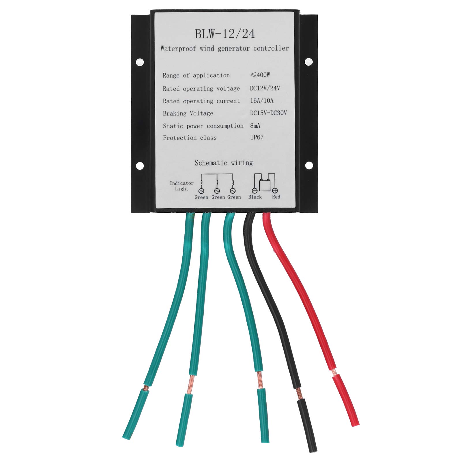 400W IP67 Waterproof Wind Turbine Charge Controller - Battery Charging Regulator for Wind Generator System | Perfect for Off-Grid Power, RV, Marine & Home Wind Energy Applications