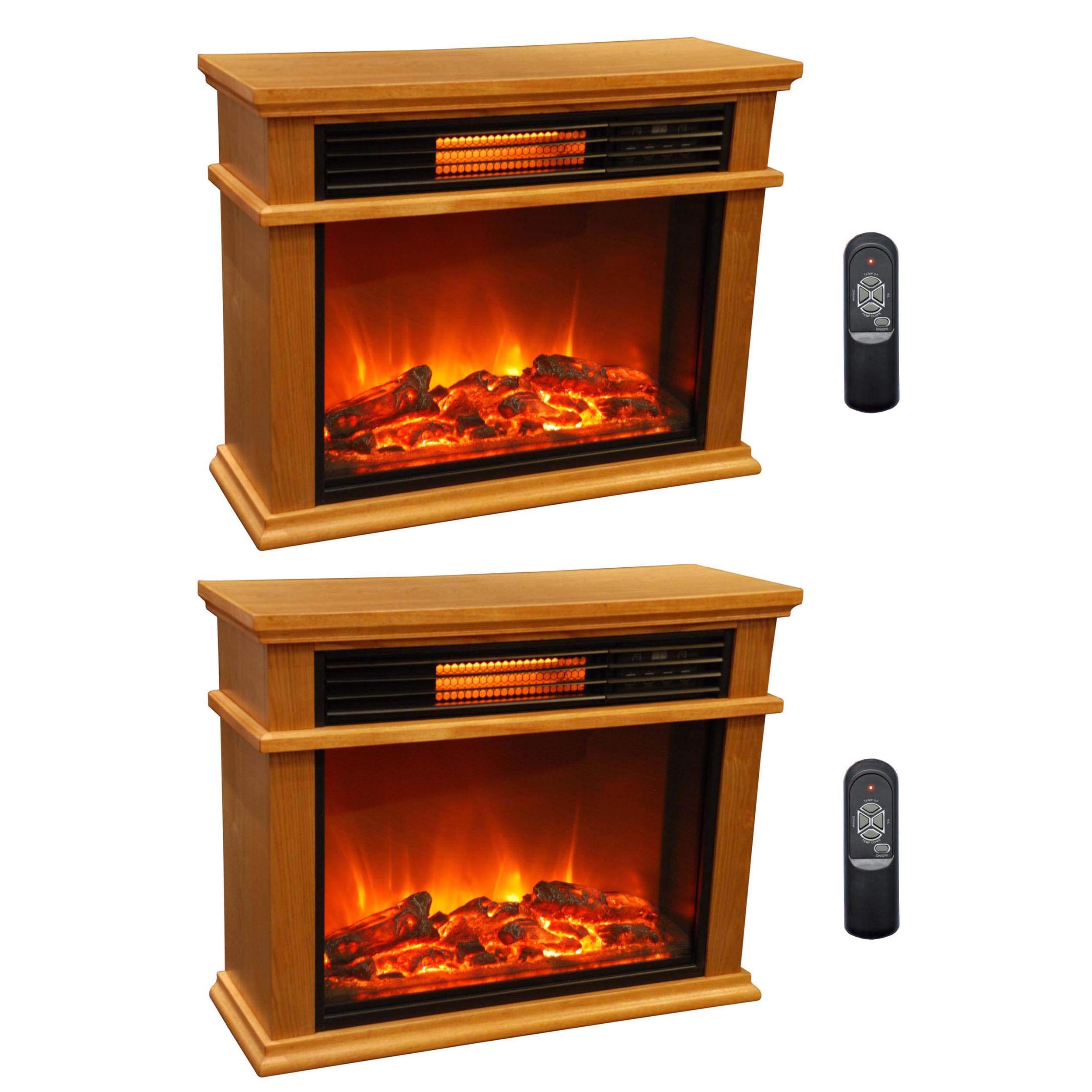 LifeSmart LifePro 3-Element Portable Electric Infrared Fireplace Heater - Dual Pack for Indoor & Outdoor Use - Perfect for Patio, Living Room, Bedroom, and Office Warming