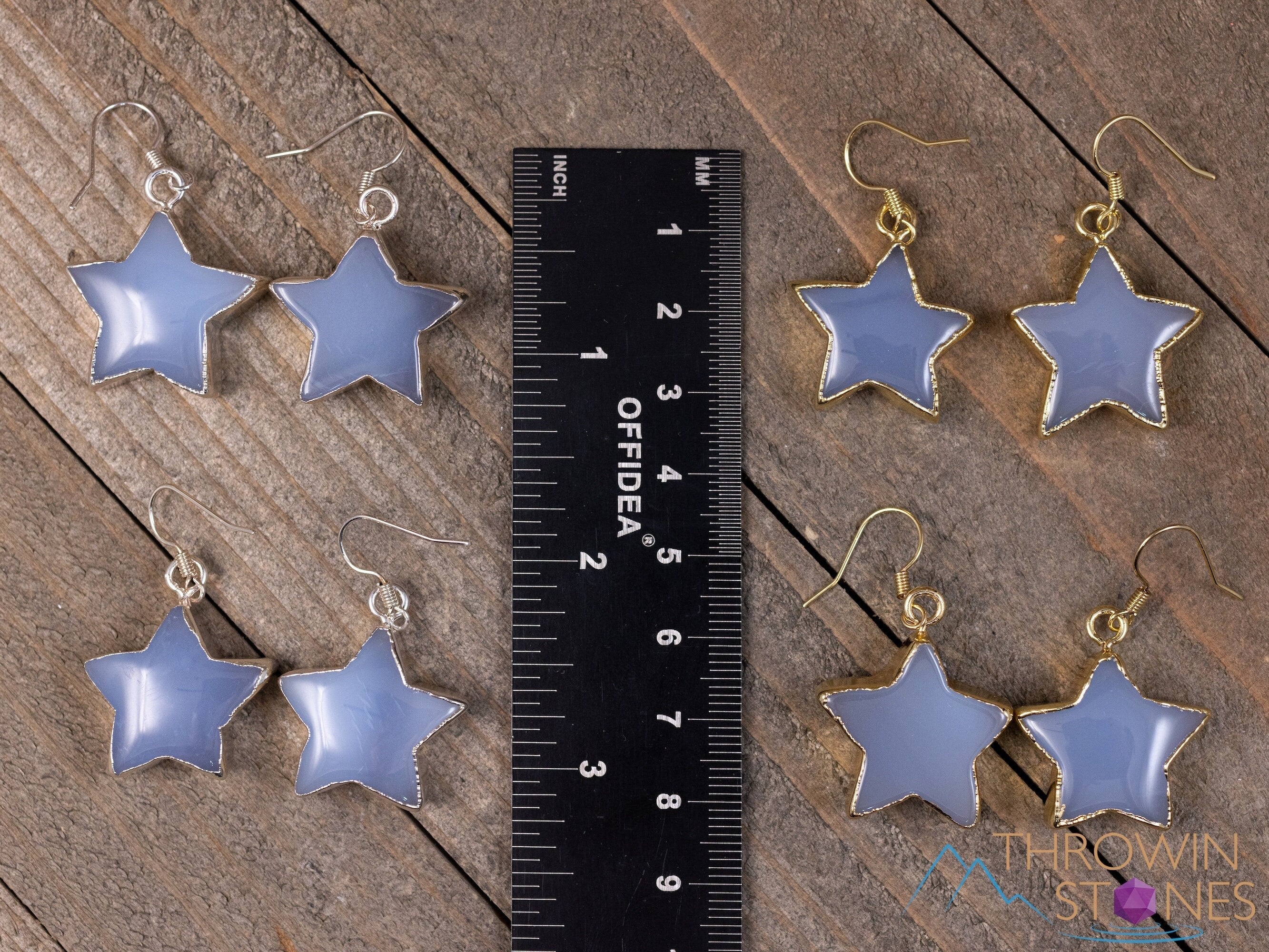 Blue Chalcedony Crystal Star Dangle Earrings - Handmade Drop Earrings for Women, Boho Chic Jewelry Gift (E2095) | Perfect for Parties, Weddings & Everyday Wear