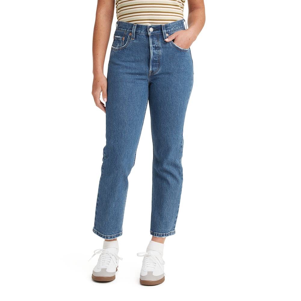 Levi's Women's Premium 501 Crop Jeans - High Waist Straight Leg Denim Pants for Casual Wear & Everyday Outfits