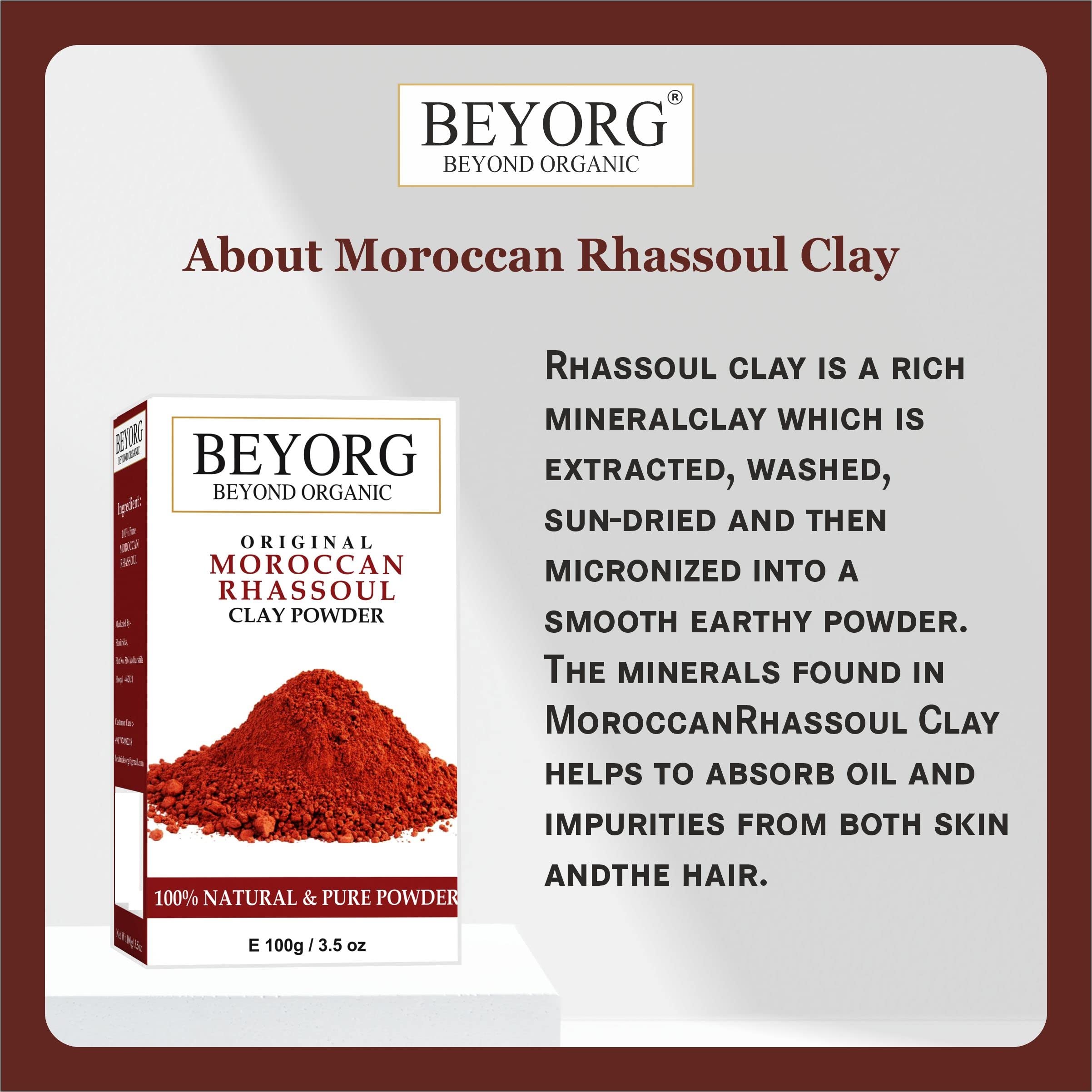 Organic Rose Petal Powder & Moroccan Rhassoul Clay - Natural Face Mask for Acne, Blemishes & Glowing Skin | DIY Skincare Treatment for Clear Complexion | Perfect for Spa Days & Sensitive Skin Care Routine