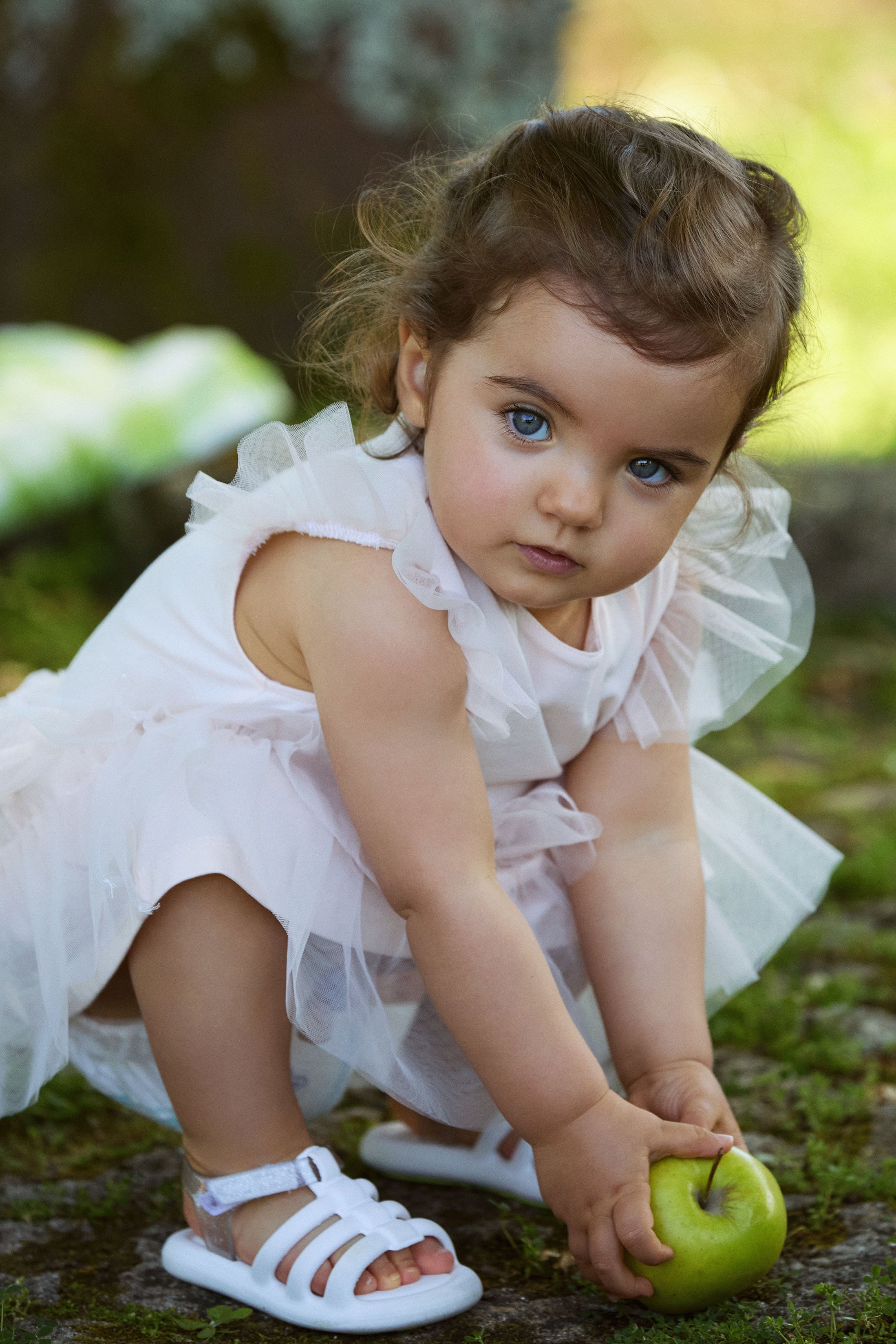 Elegant Mia Pale Peach Tulle Swan Dress for Girls - Perfect for Birthday Parties, Pageants & Special Occasions