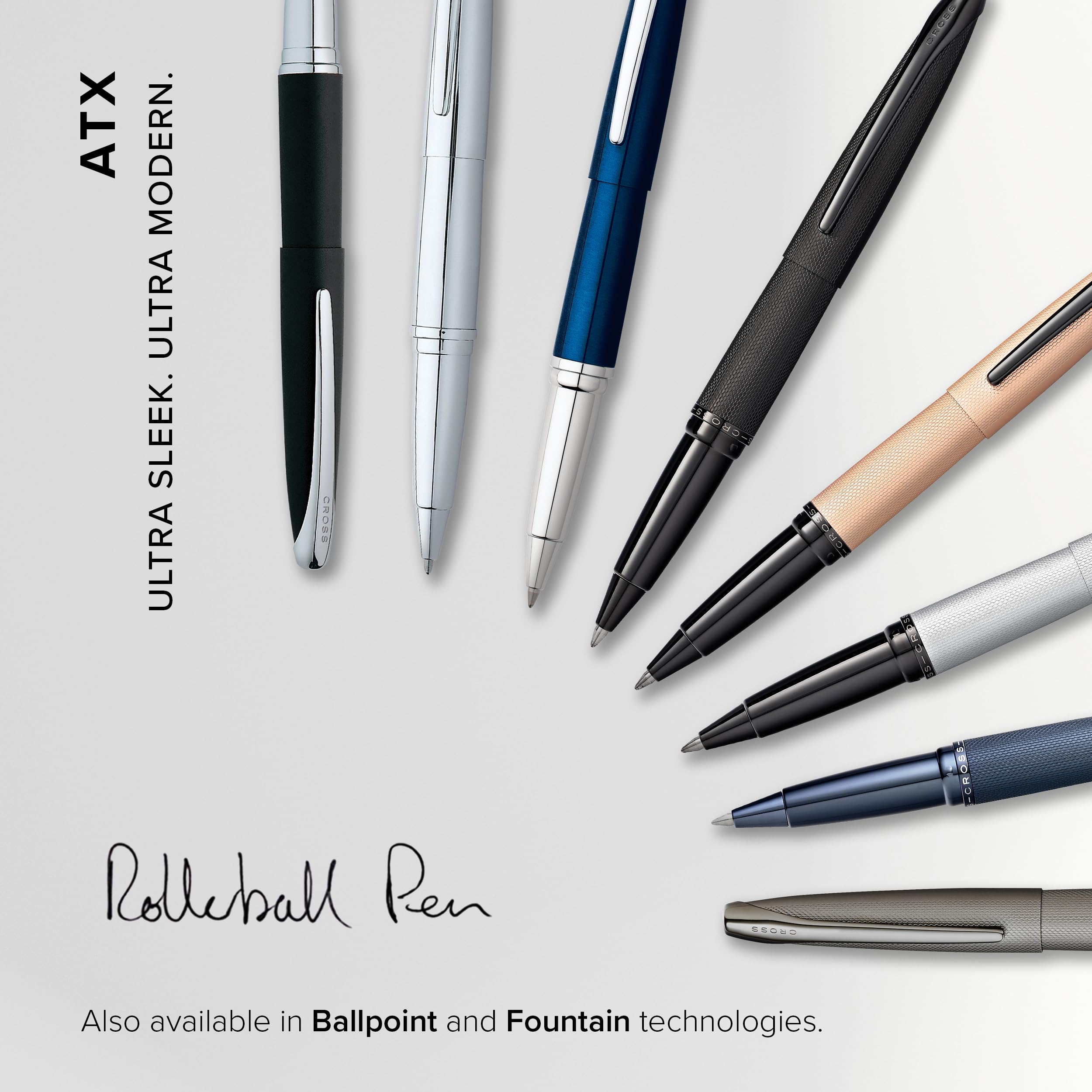 Refillable Gel Ink Rollerball Pen - Cross ATX Medium Point Dark Blue Writing Pen with Premium Gift Box | Perfect for Office, School, Journaling & Signature Writing