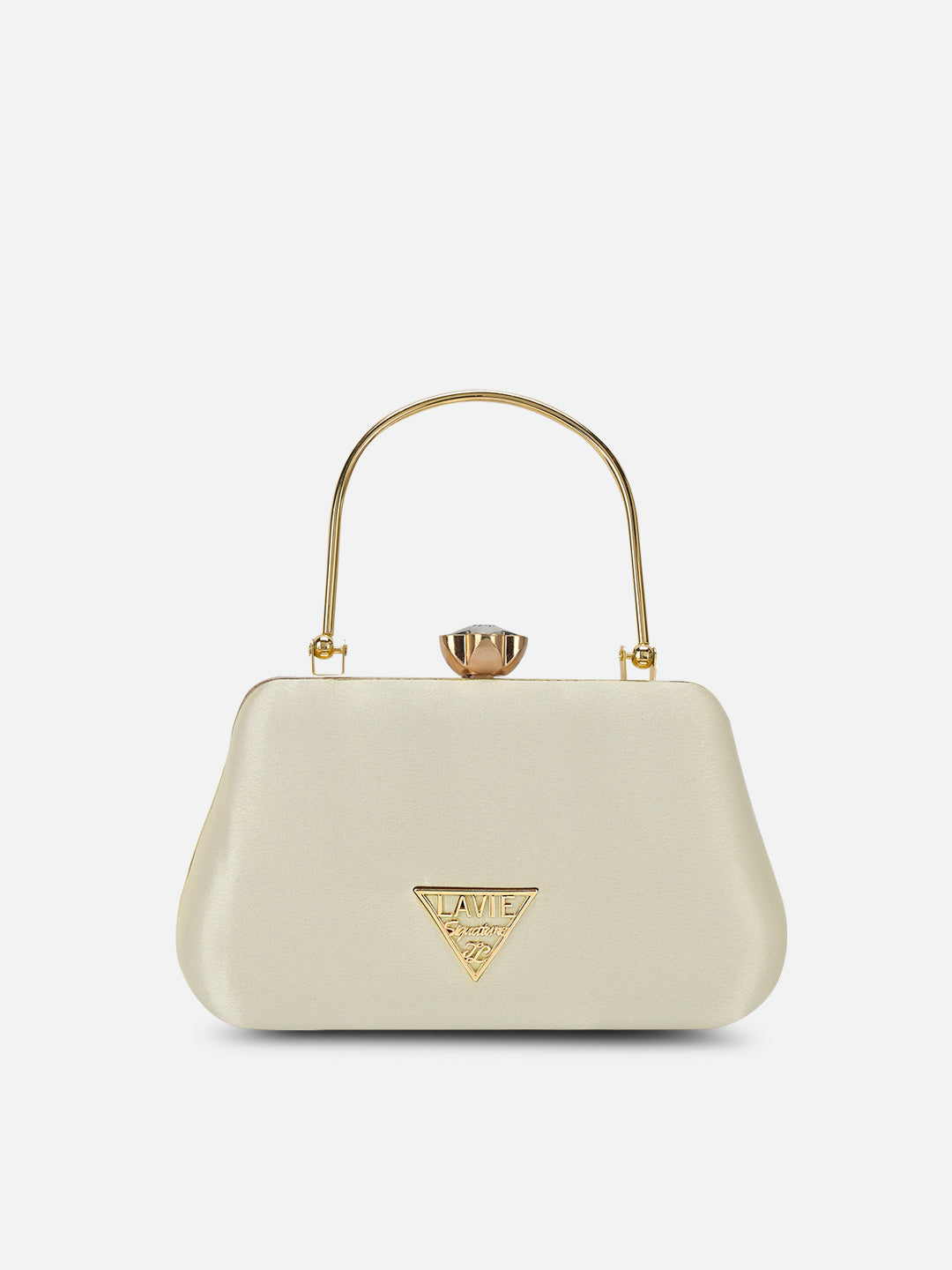 Lynn Small Handle Frame Clutch Bag for Women - Elegant Evening Clutch Purse with Gold Chain Strap - Perfect for Parties, Weddings & Special Occasions