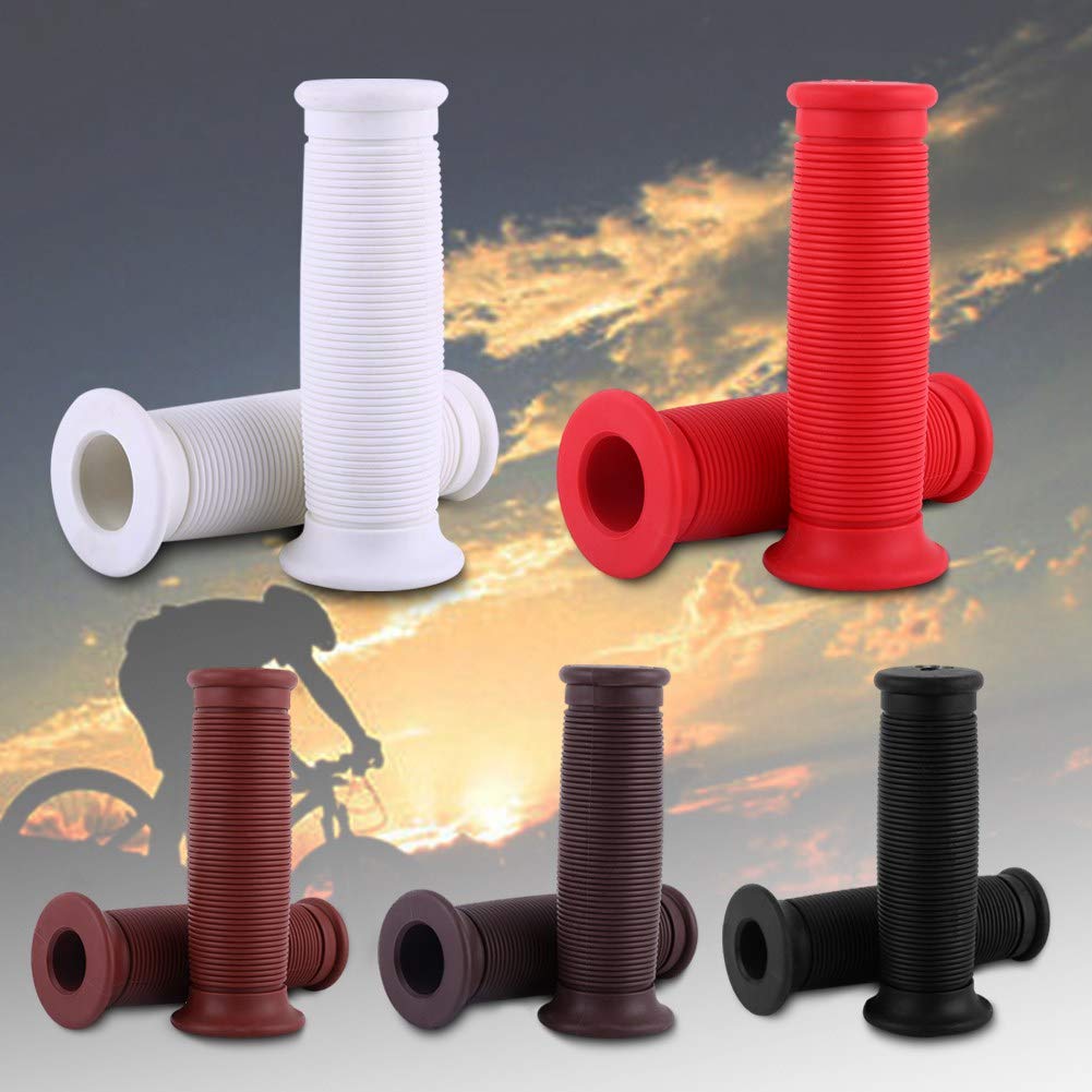Anti-Slip Bike Handlebar Grips & Bar End Plugs - Ergonomic Threaded Motorcycle Hand Grips for Comfort & Control (Black) - Perfect for Mountain Bikes, Road Bikes & Cruisers
