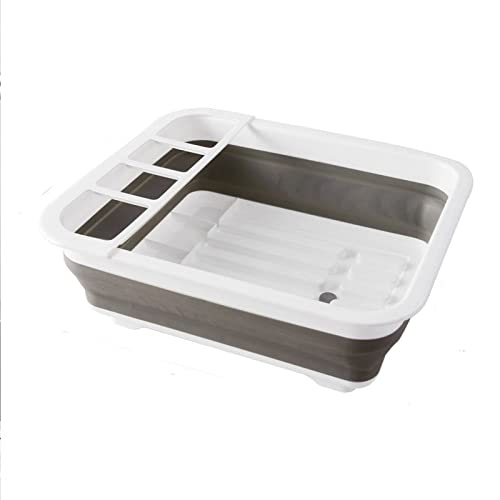 Foldable Dish Drying Rack - Space Saving Kitchen Organizer for Plates, Bowls & Utensils | Durable Stainless Steel Drainer with Storage Shelf | Perfect for Small Kitchens, Apartments & RV Use