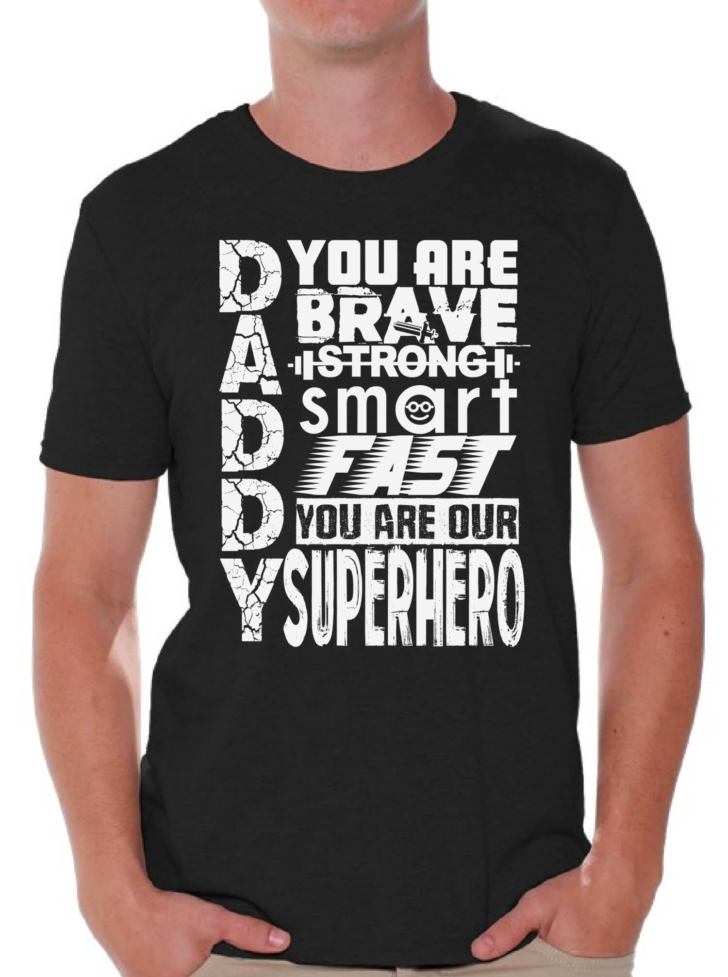 Funny Daddy Superhero T-Shirt - White Cotton Graphic Tee for Father's Day Gifts | Cool Dad Apparel for Everyday Wear & Special Occasions