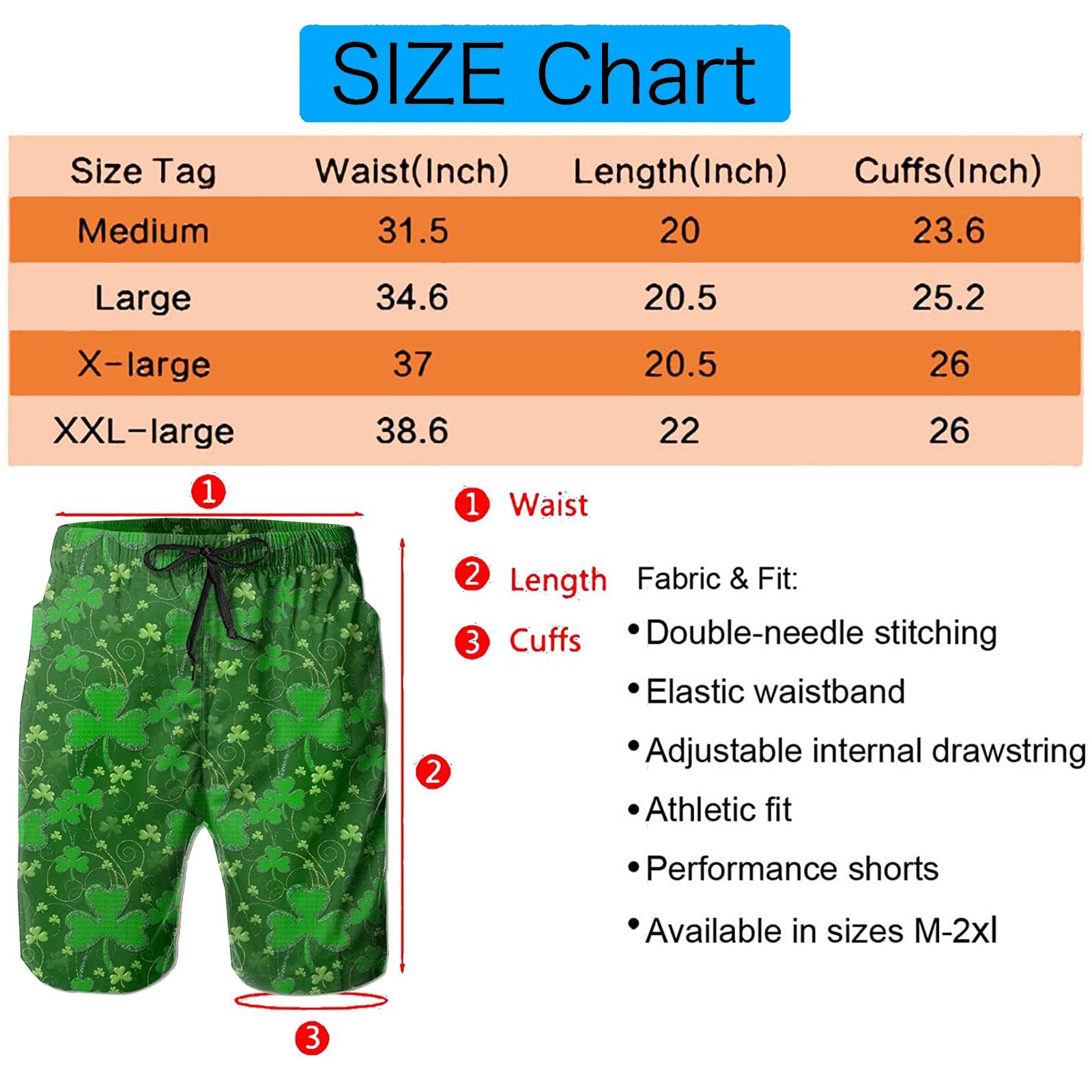 Men's Quick Dry Swim Trunks - Beach & Board Shorts with Mesh Lining for Swimming & Surfing