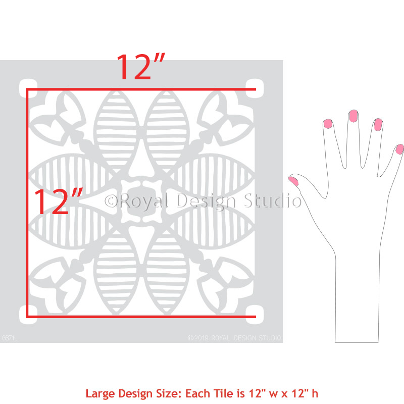Amaranth Tile Stencil - Reusable DIY Wall & Floor Stenciling Kit for Home Decor, Bathroom, Kitchen, and Backsplash Projects
