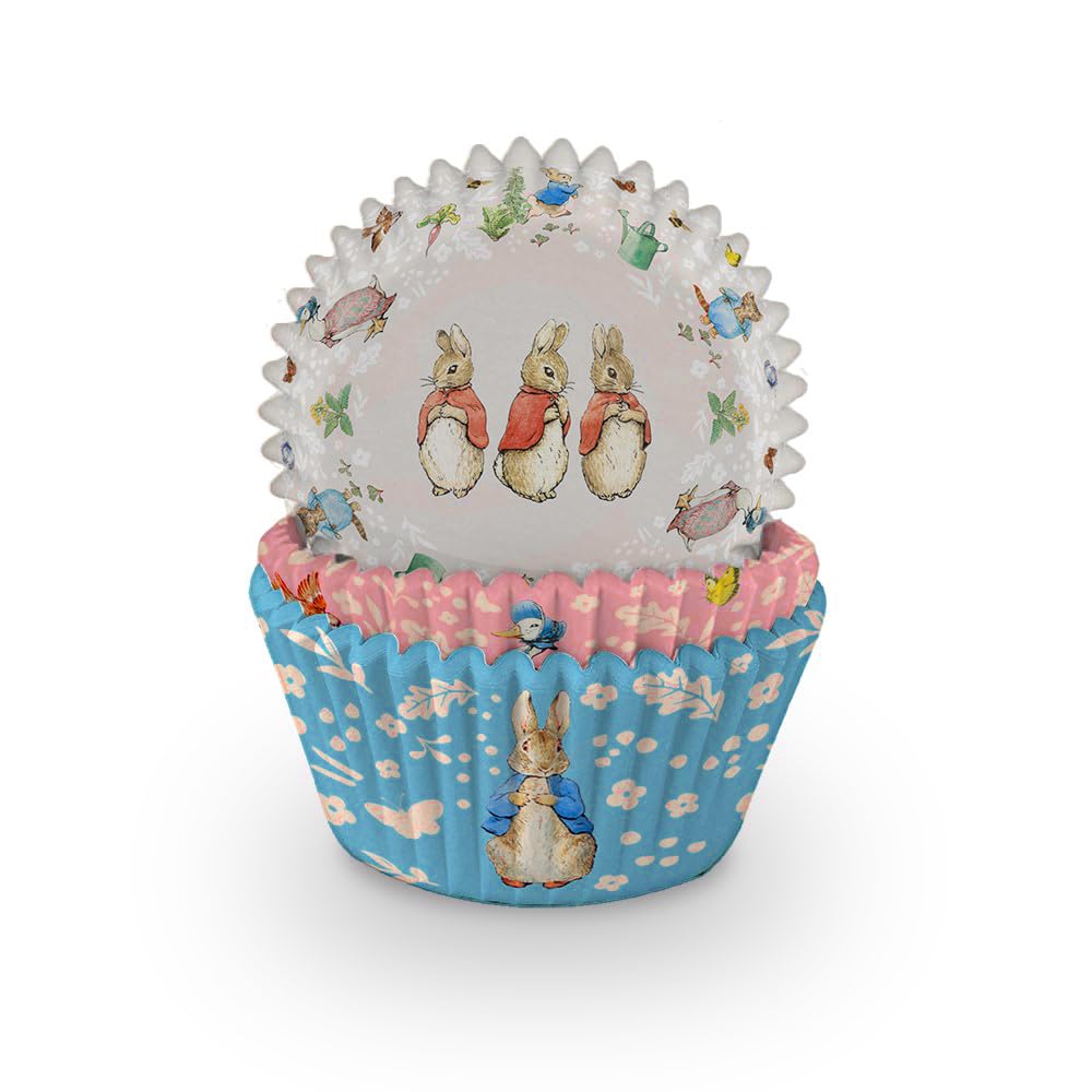 Beatrix Potter Peter Rabbit Cupcake Cases for Baking - 75 Pack | Peter Rabbit Party Decorations for Christening, Birthday, Baby Shower | Perfect for Baking, Party Favors, and Special Occasions