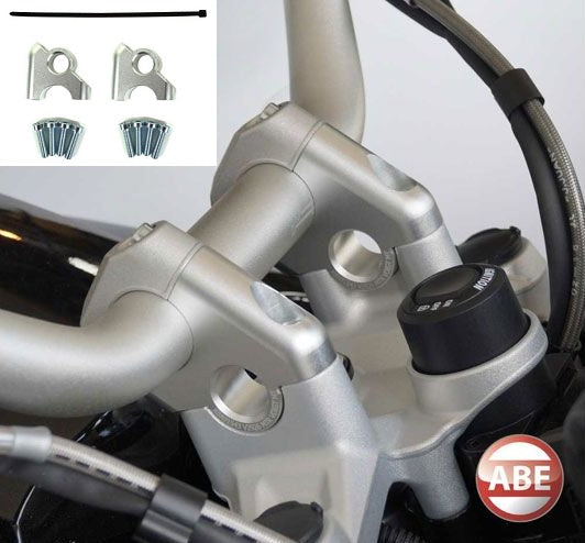 Hornig BMW R1250GS R1200GS WC (2013-2024) Motorcycle Handlebar Risers - Comfort Upgrade for Adventure Touring & Off-Road Riding