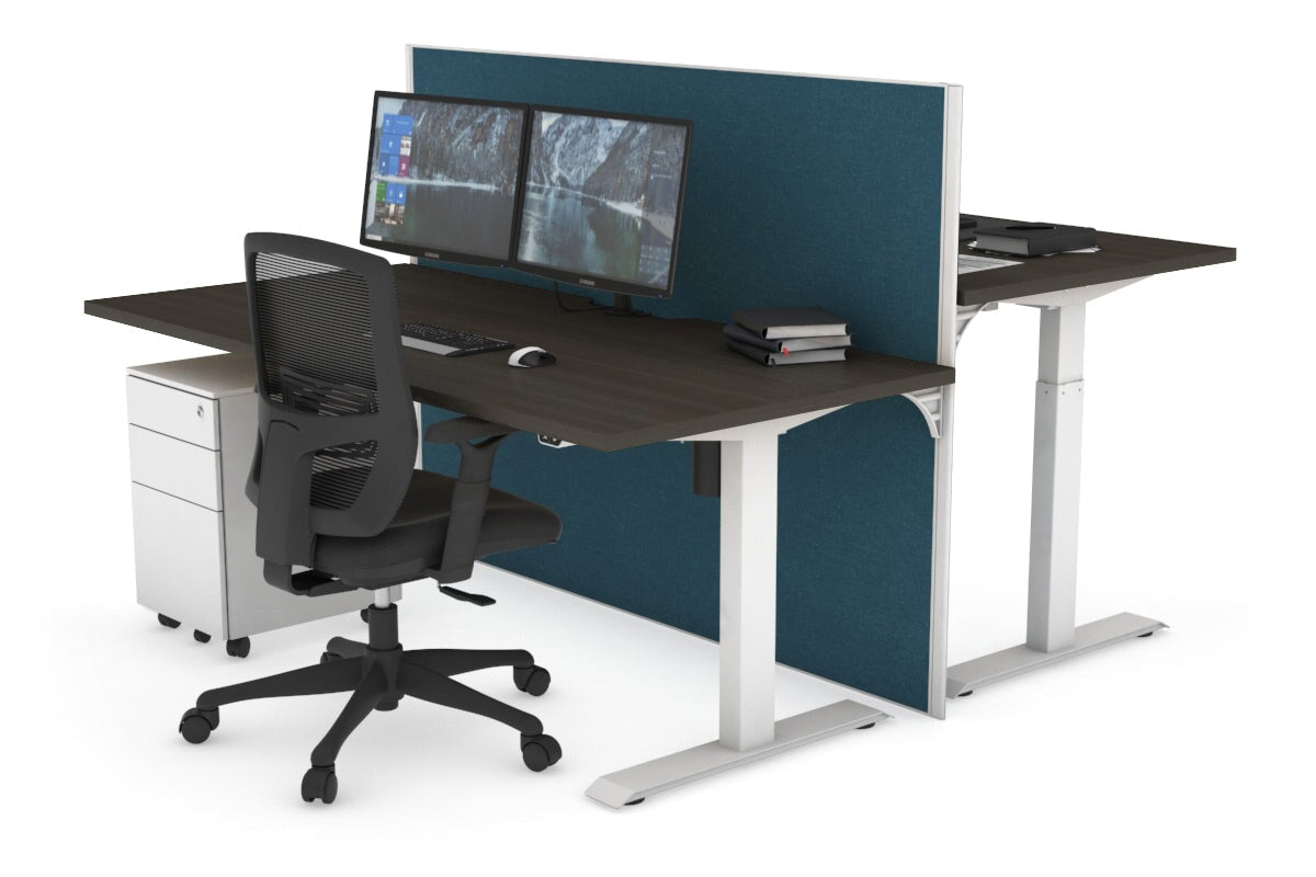 Height Adjustable 2 Person Workbench - 1600L x 800W with Cable Management - Perfect for Office, Workshop & Collaborative Workspaces