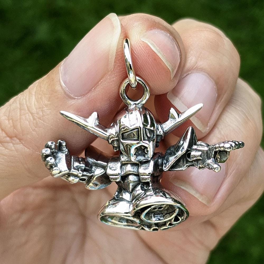 Gundam Robot Sterling Silver Pendant Necklace for Men - Anime Inspired Jewelry Gift for Gamers & Collectors | Perfect for Cosplay, Anime Conventions & Everyday Wear