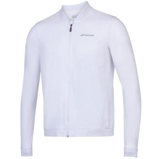 Babolat Men's Play Jacket - Lightweight Tennis Windbreaker with Moisture-Wicking Technology (White) - Perfect for Outdoor Sports & Casual Wear